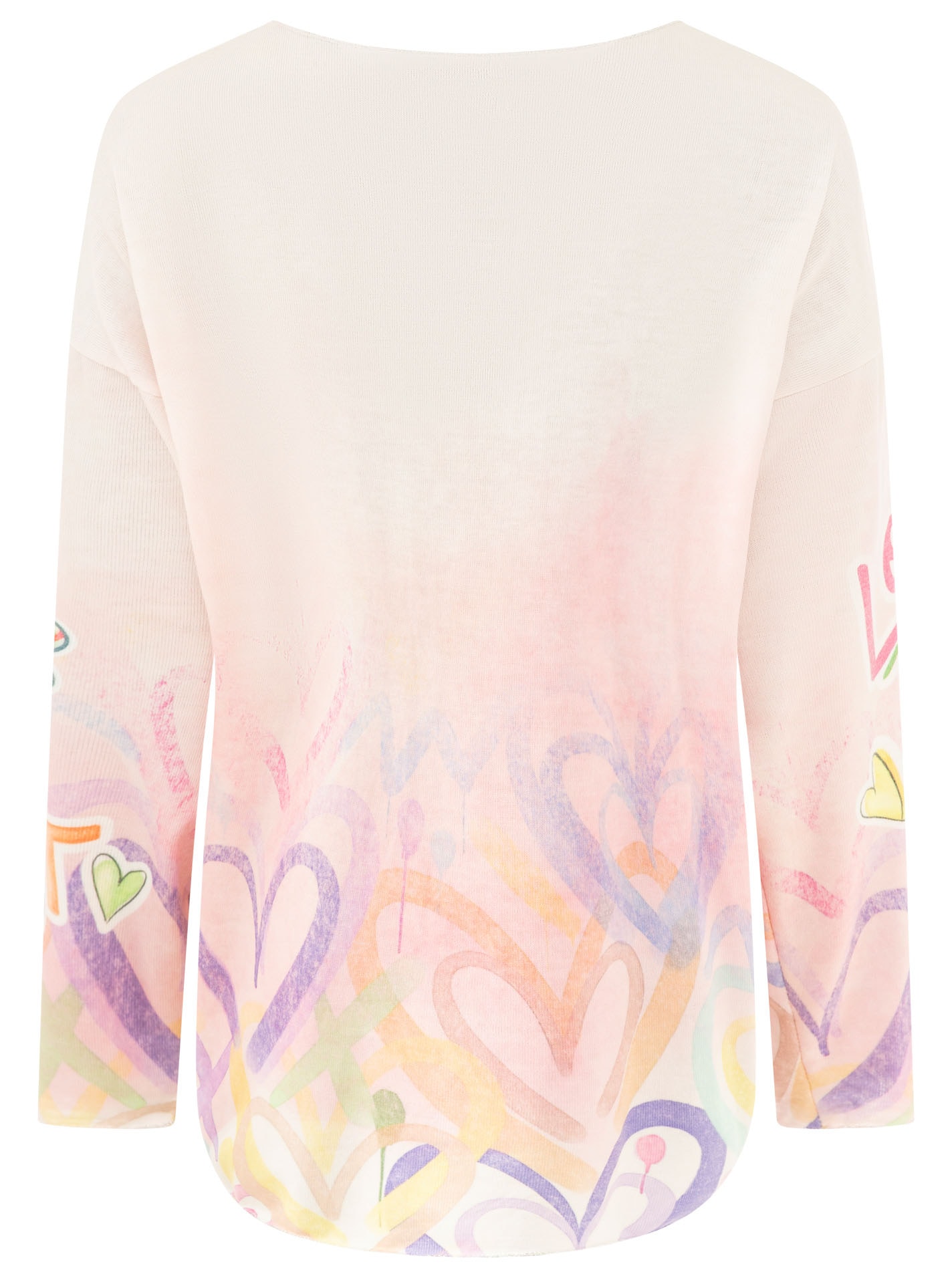 Zwillingsherz Langarmshirt »"Love is Kind"« moderner Schriftzug, V-Neck, leichtes Material