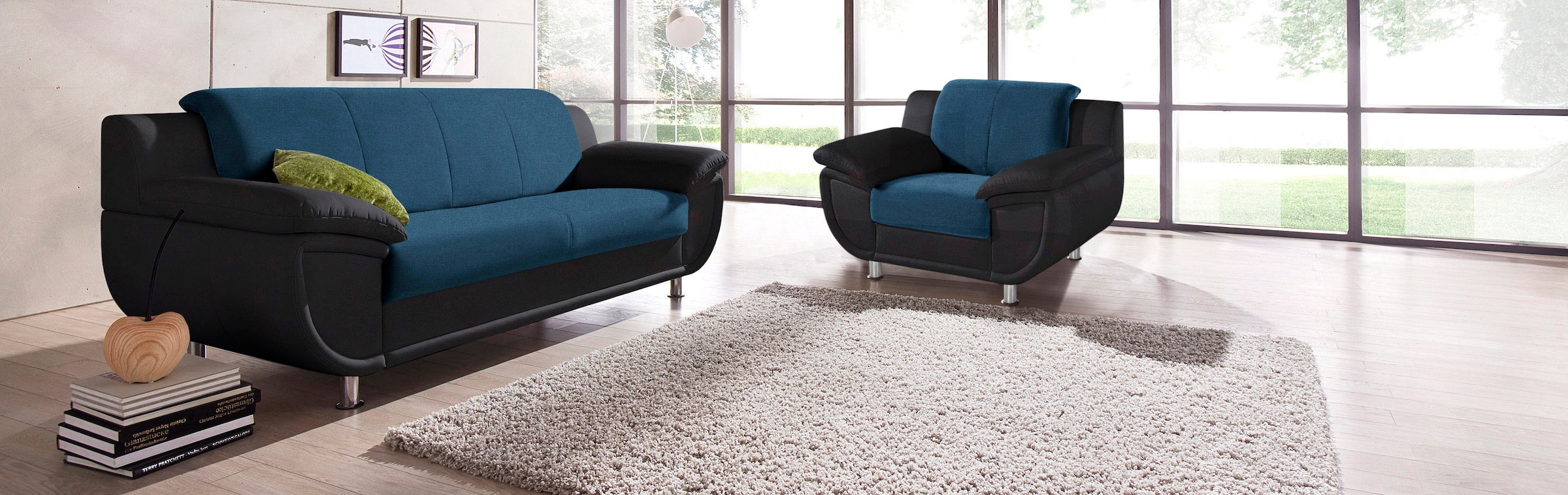 TRENDMANUFAKTUR Sessel »Rondo III 121 cm, Loungesessel« wahlweise mit komfortablem Federkern, mit extra breiten Armlehnen
