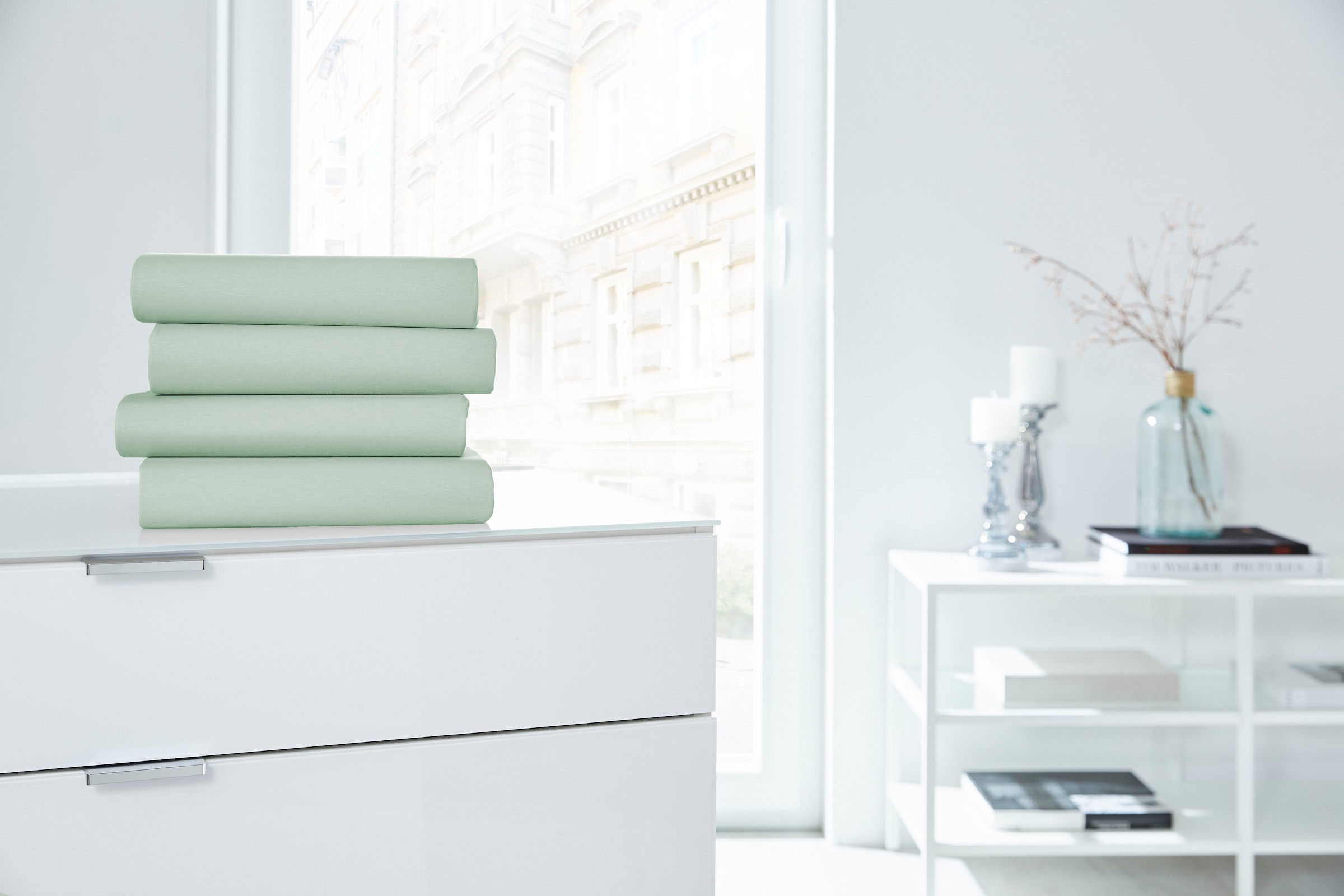 Primera Spannbettlaken »Elasthan-Feinjersey« PREMIUM, aus 95% gekämmter Baumwolle und 5% Elasthan, bis 28 cm Höhe