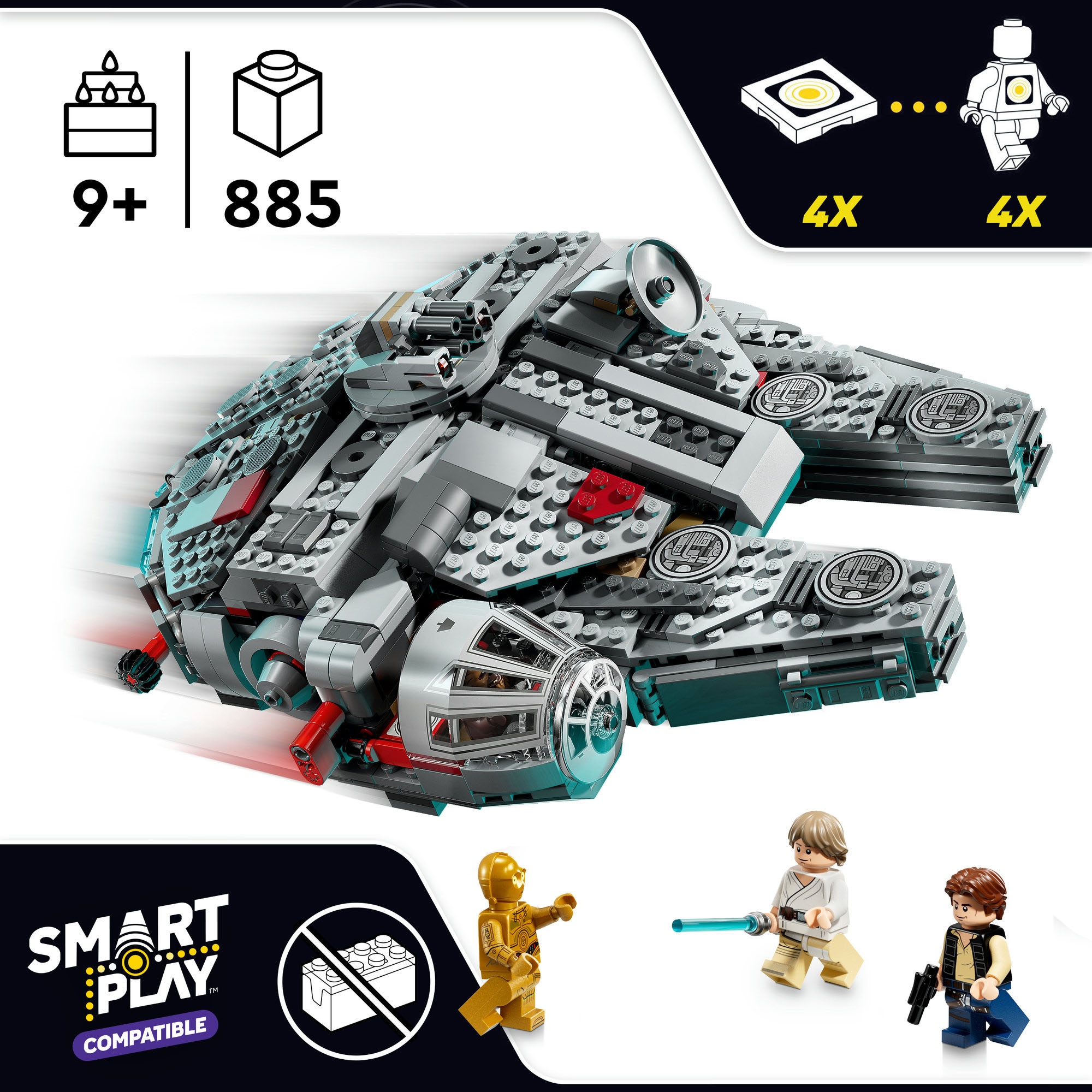 LEGO® Pions de construction »SMART Play: Millennium Falke (75426), LEGO Star Wars ™« Mit SMART Brick kombatibel (nicht im Lieferumfang enthalten)