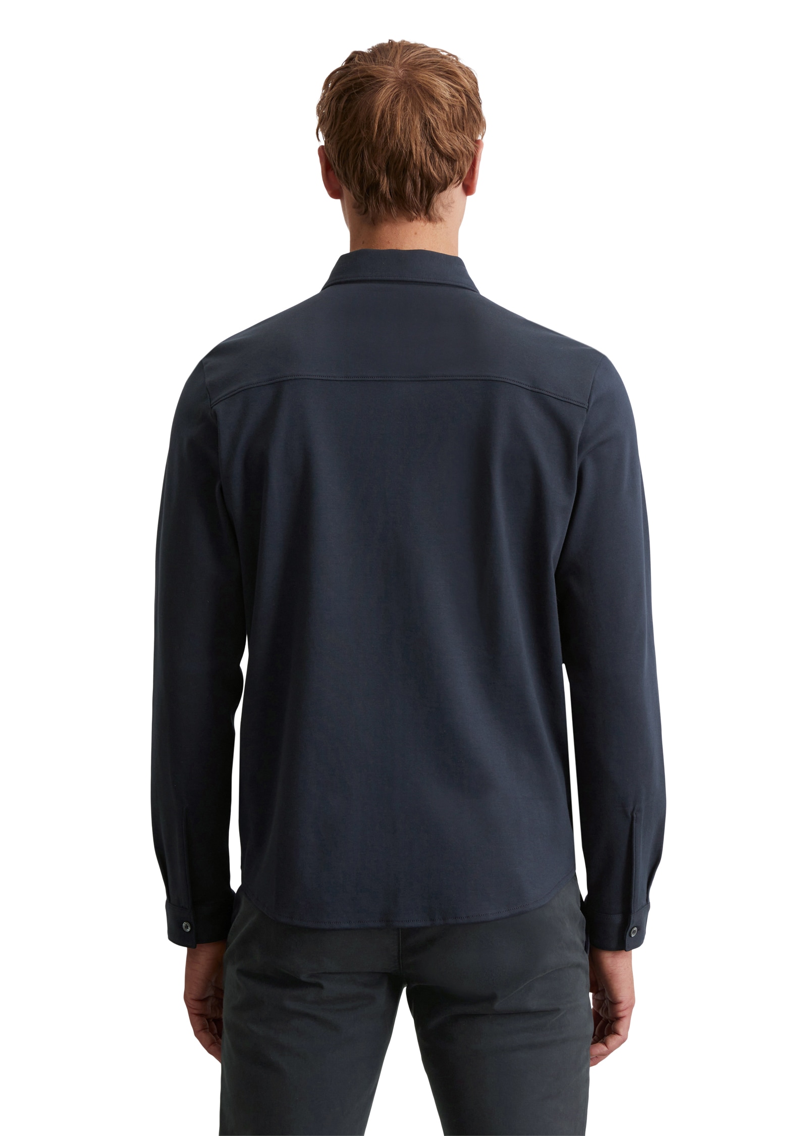 Marc O'Polo Langarmhemd aus Jersey, regular fit, leicht, fliessend, atmungsaktiv