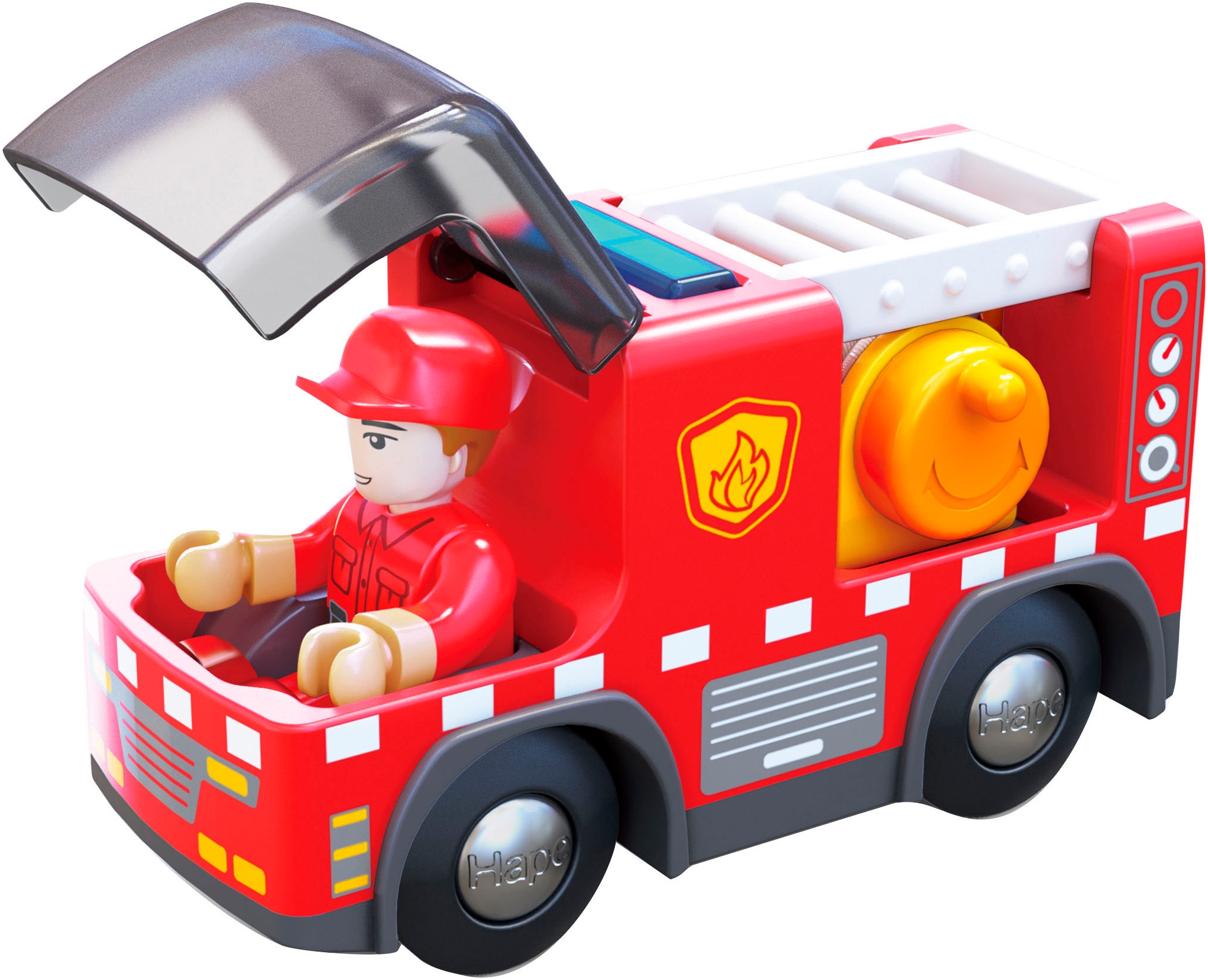 Hape Jouet pompier »Feuerwehrauto mit Sirene« mit Licht und Sound