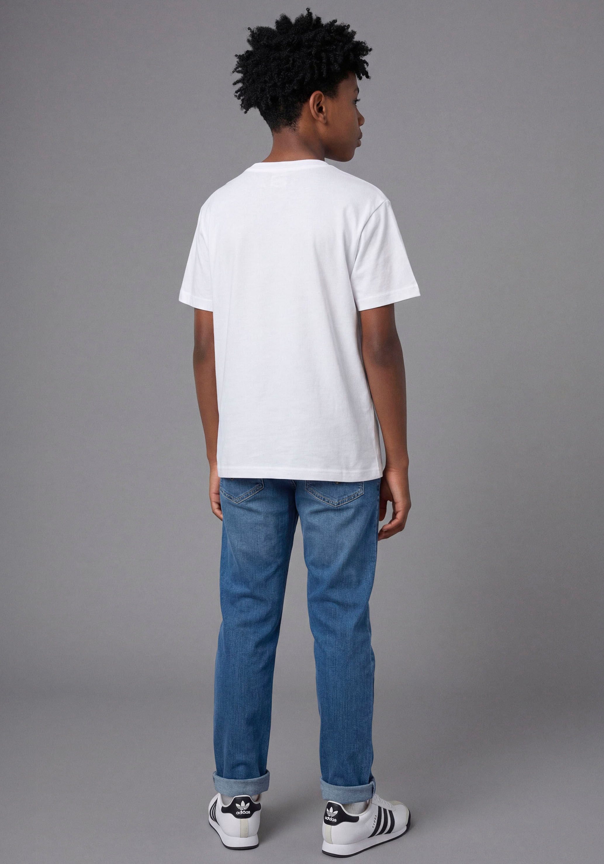 H.I.S T-shirt »2er Pack T-Shirts mit Logodrucken für Jungen« Packung, 2, 2 pièces Basic Schnitt, kurze Ärmel, bedruckte Optik, Logodrucke