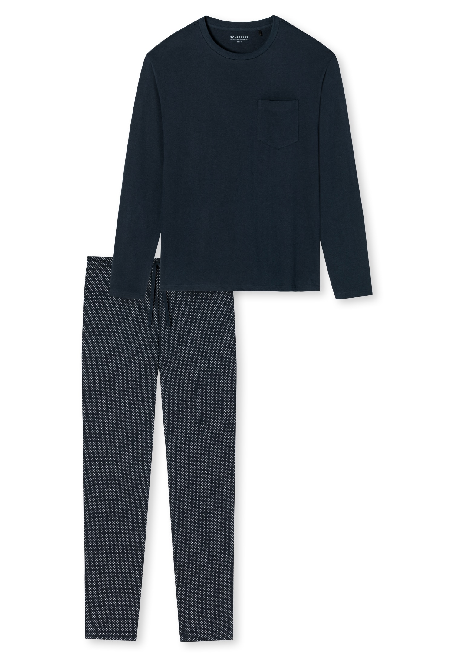 Schiesser Pyjama »Ebony« 2 cuis tlg., mit rundem Halsausschnitt