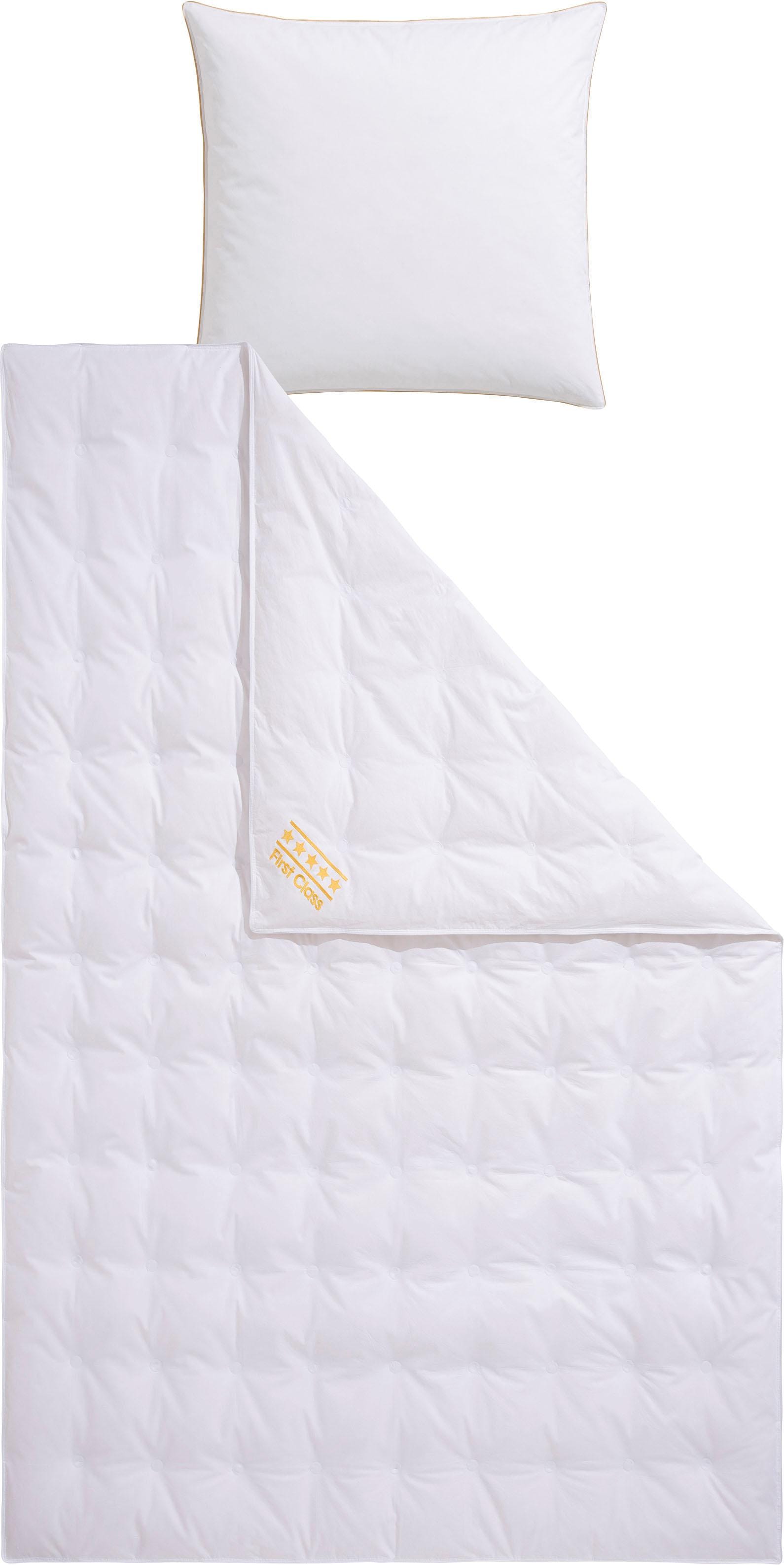 OBB Couette en duvet + oreiller en plumes »Emilias« Bettwaren-Set, 135x200 oder 155x220 cm, für Sommer oder Winter