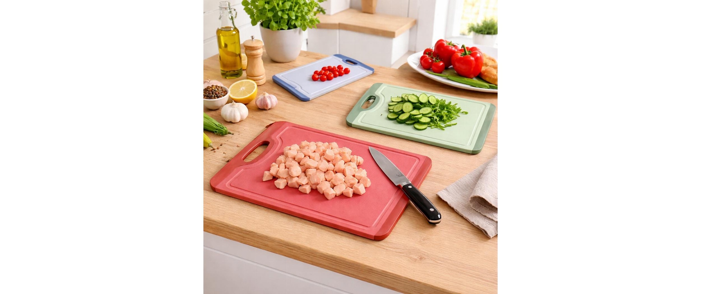 KESPER® Planche à découper »3er, Kunststoff« Avec trou de préhension, avec rigole d'écoulement
