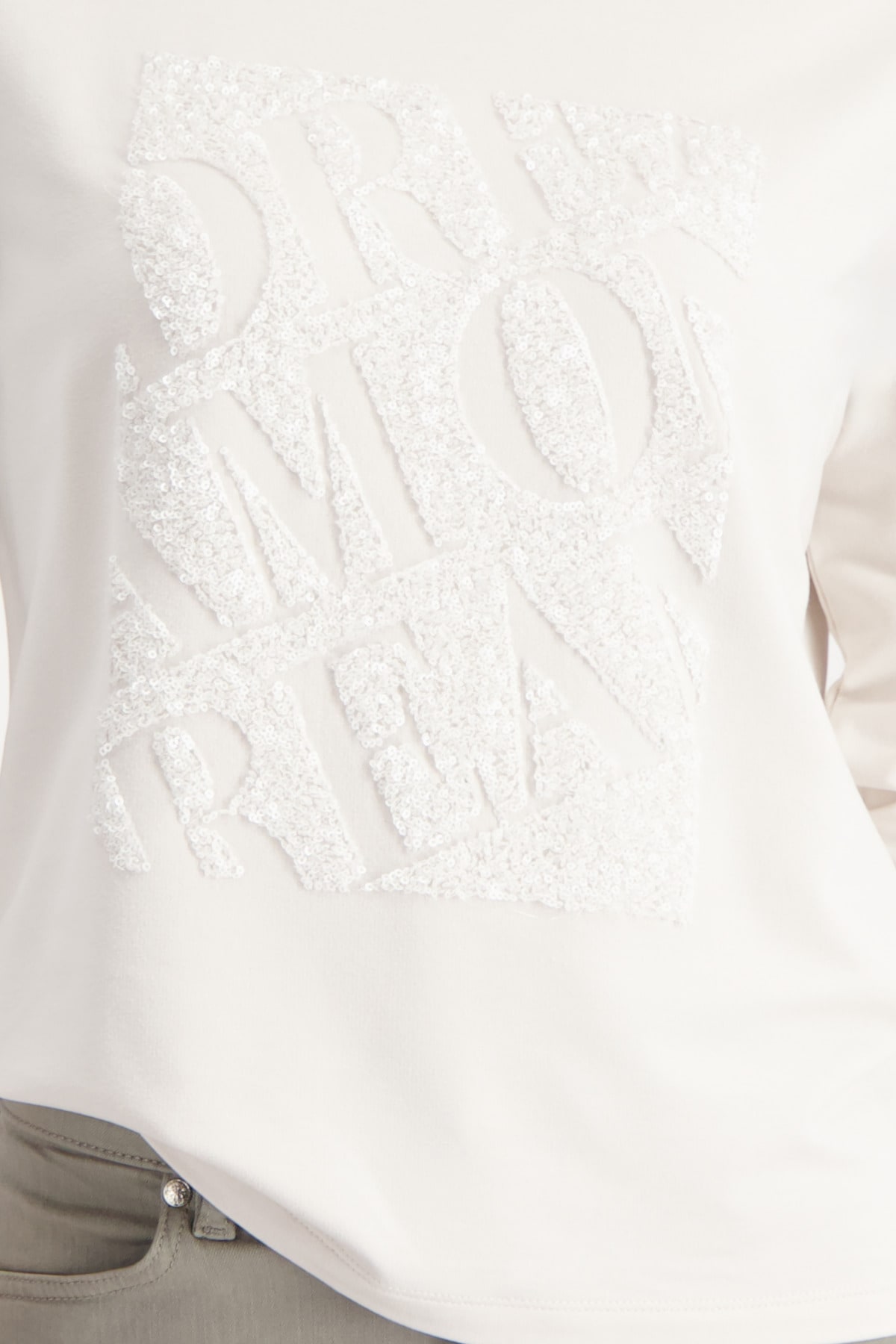 Monari T-shirt à manches longues »Shirt Pailletten Stick« Regular fit mit Rundhalsausschnitt