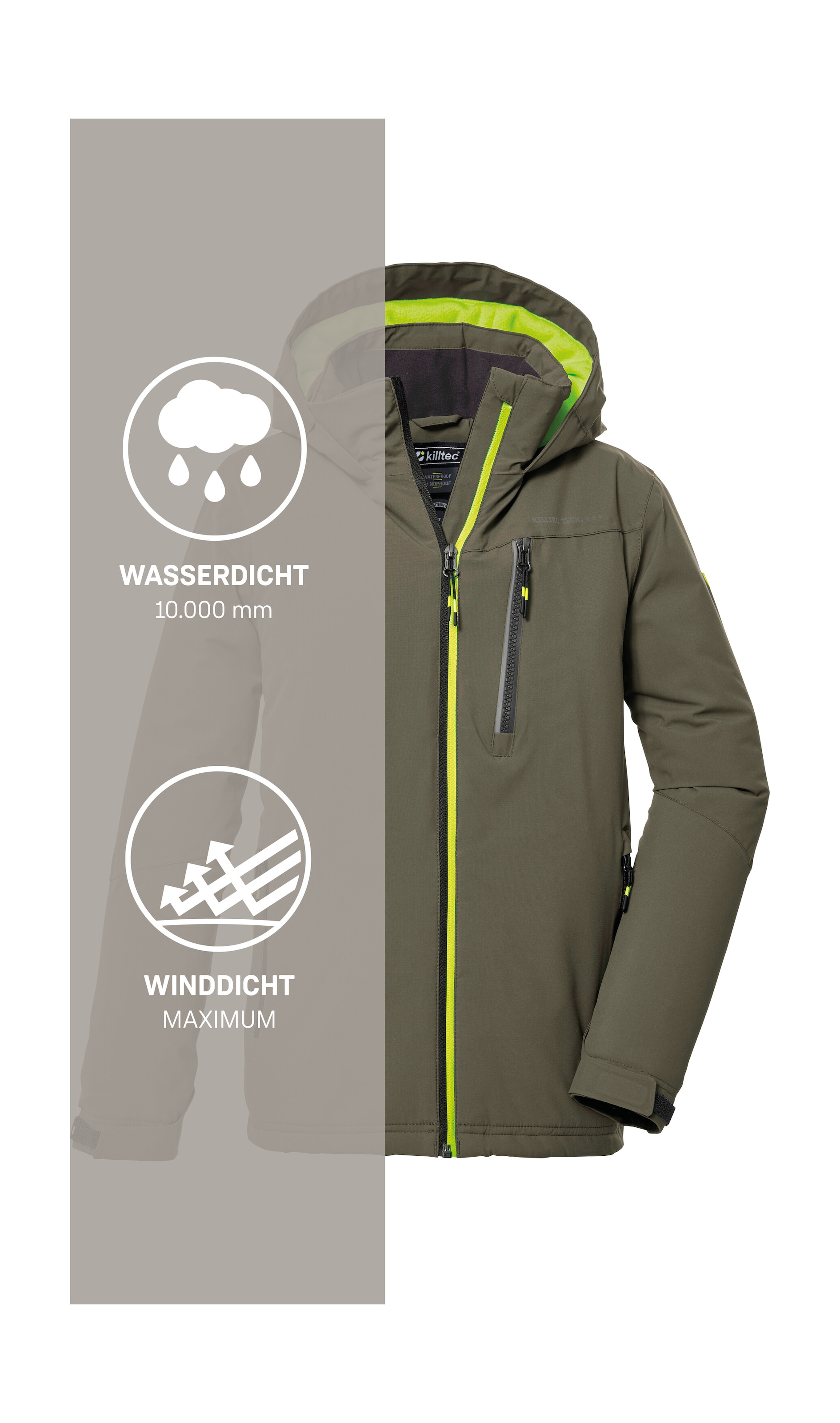 Killtec Veste d'extérieur »KOW 159 BYS JCKT« Wasser- und winddichte Kids Winterjacke mit Fleece-Futter
