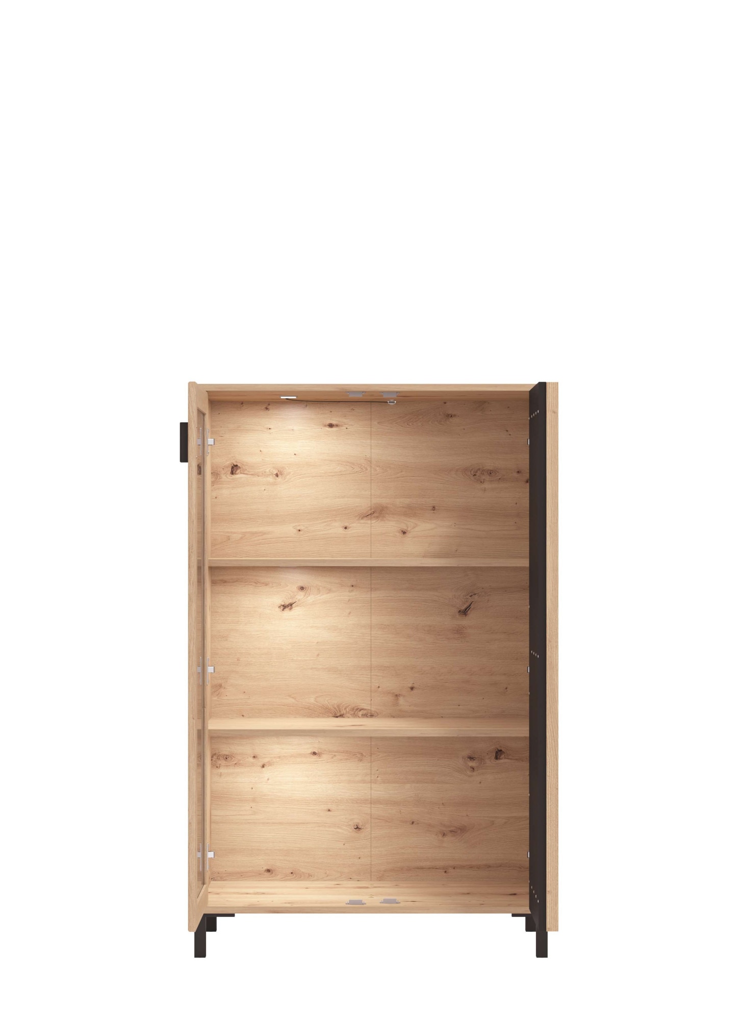 Home affaire Buffet haut »LAVAL, Hochkommode, Vitrine, Glasvitrine, Kombi-Highboard« Highboard moderne en décor Artisan avec façade en verre & effet lamelles