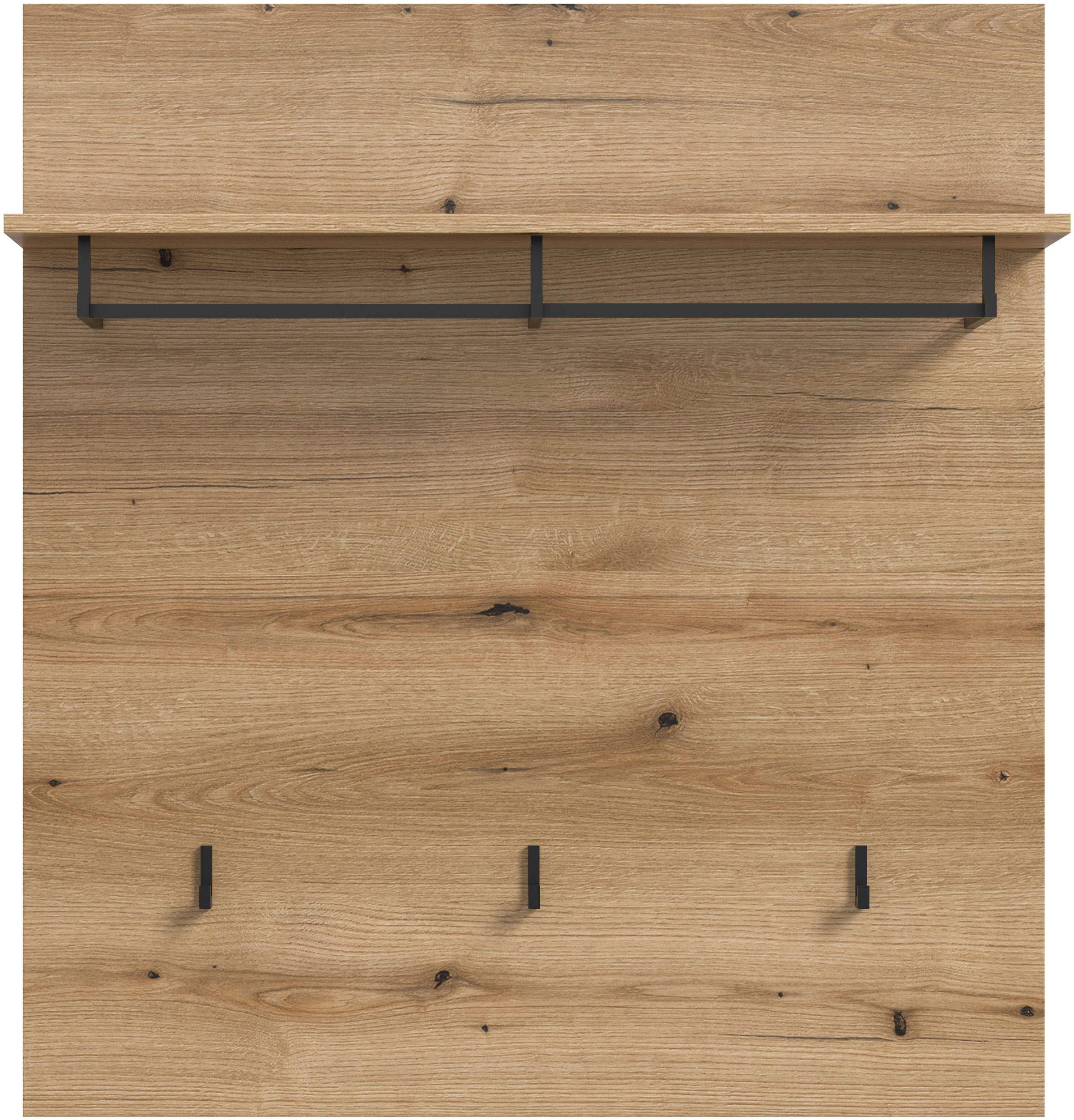 Home affaire Garderobenpaneel »SIENA, Breite 90 cm, 3 Haken, 1 Kleiderstange, 1 Ablageboden« 1 Stk. tlg. Paneel , Wandbpaneel, Garderobe, Wandgarderobe