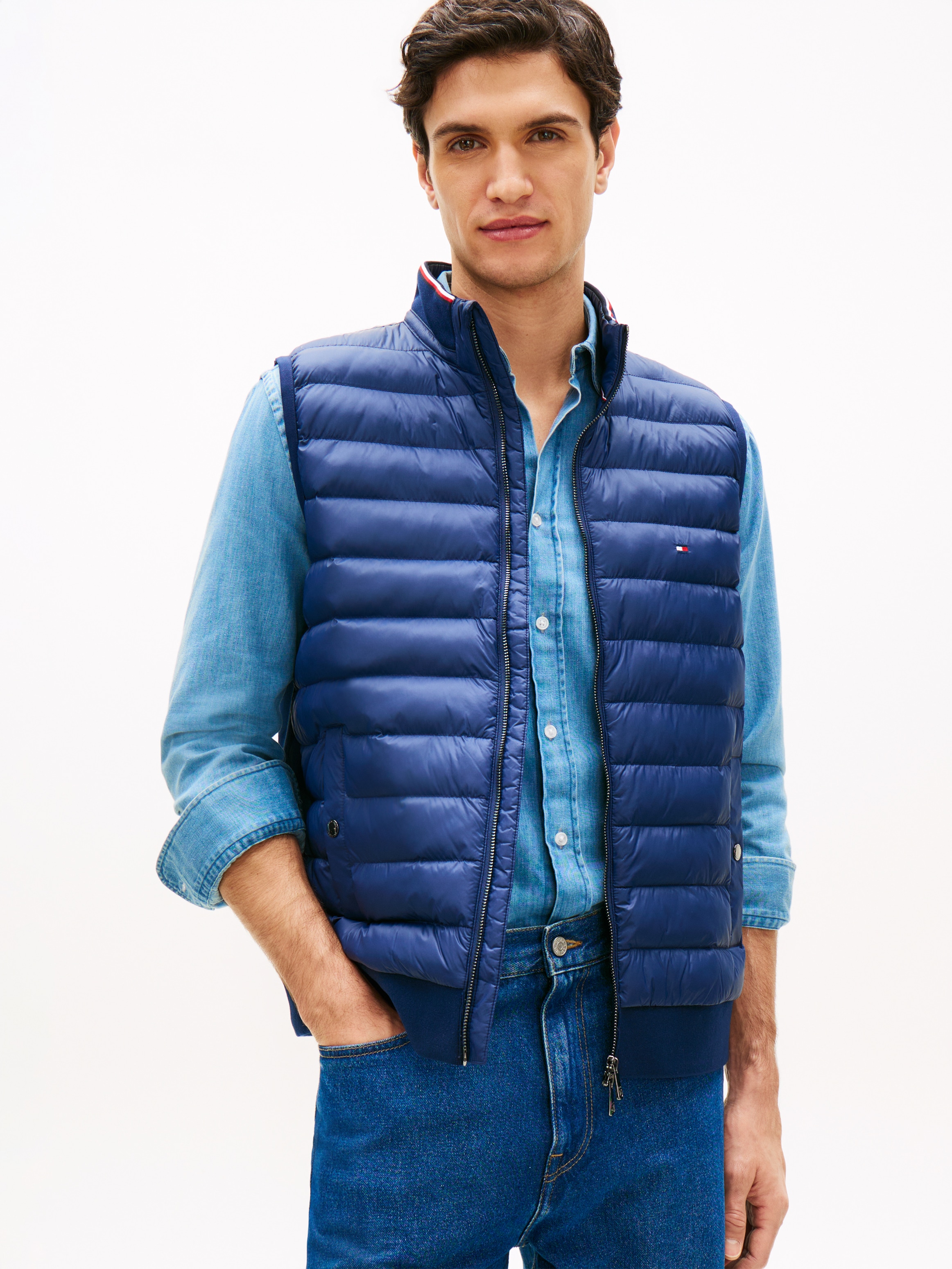 Tommy Hilfiger Gilet matelassé »MIX MEDIA« Stehkragen, 2-Wege-Reissverschluss