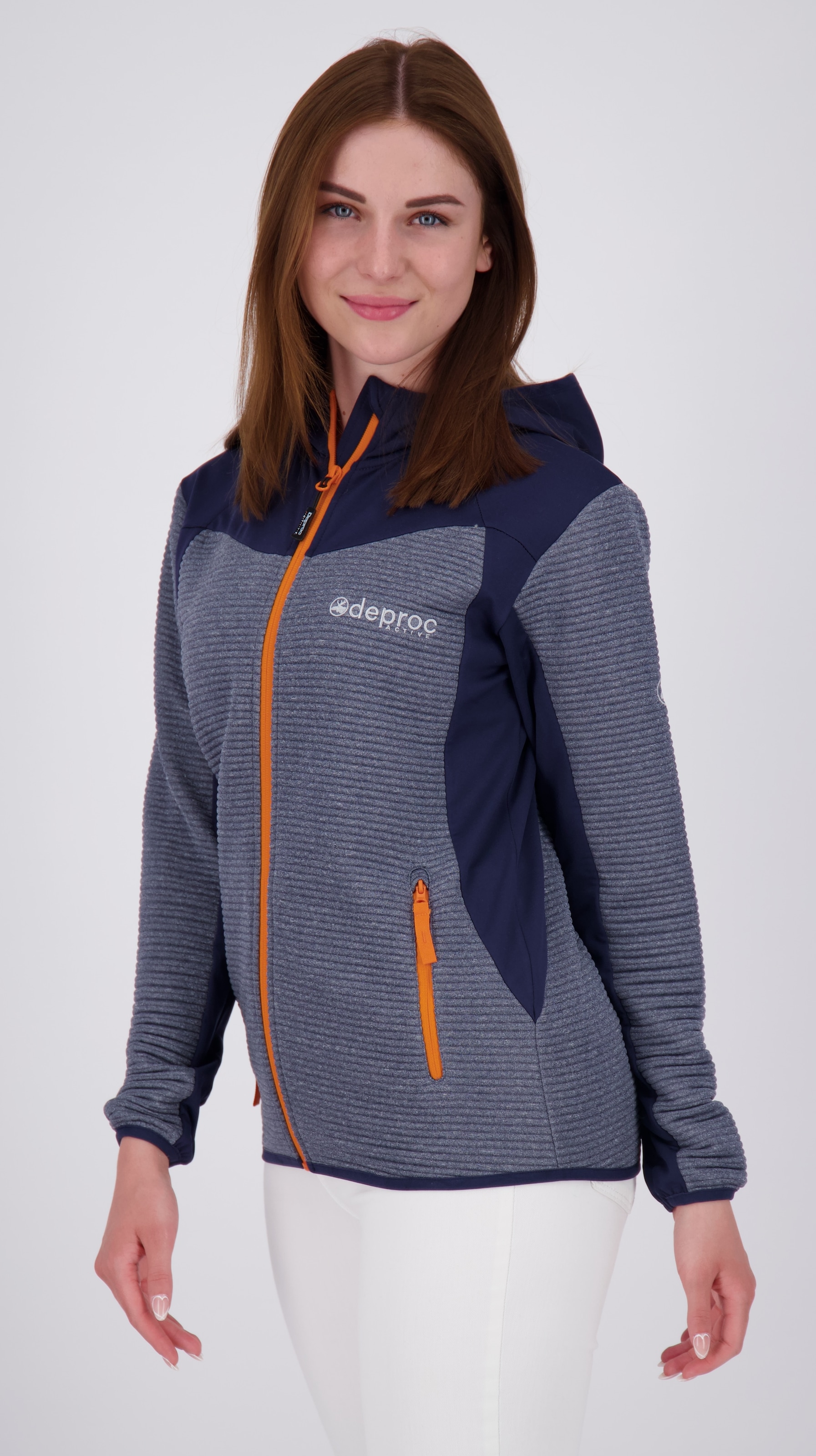 DEPROC Active Strickfleecejacke »ELM WOMEN« mit Kapuze auch in Grossen Grössen erhältlich