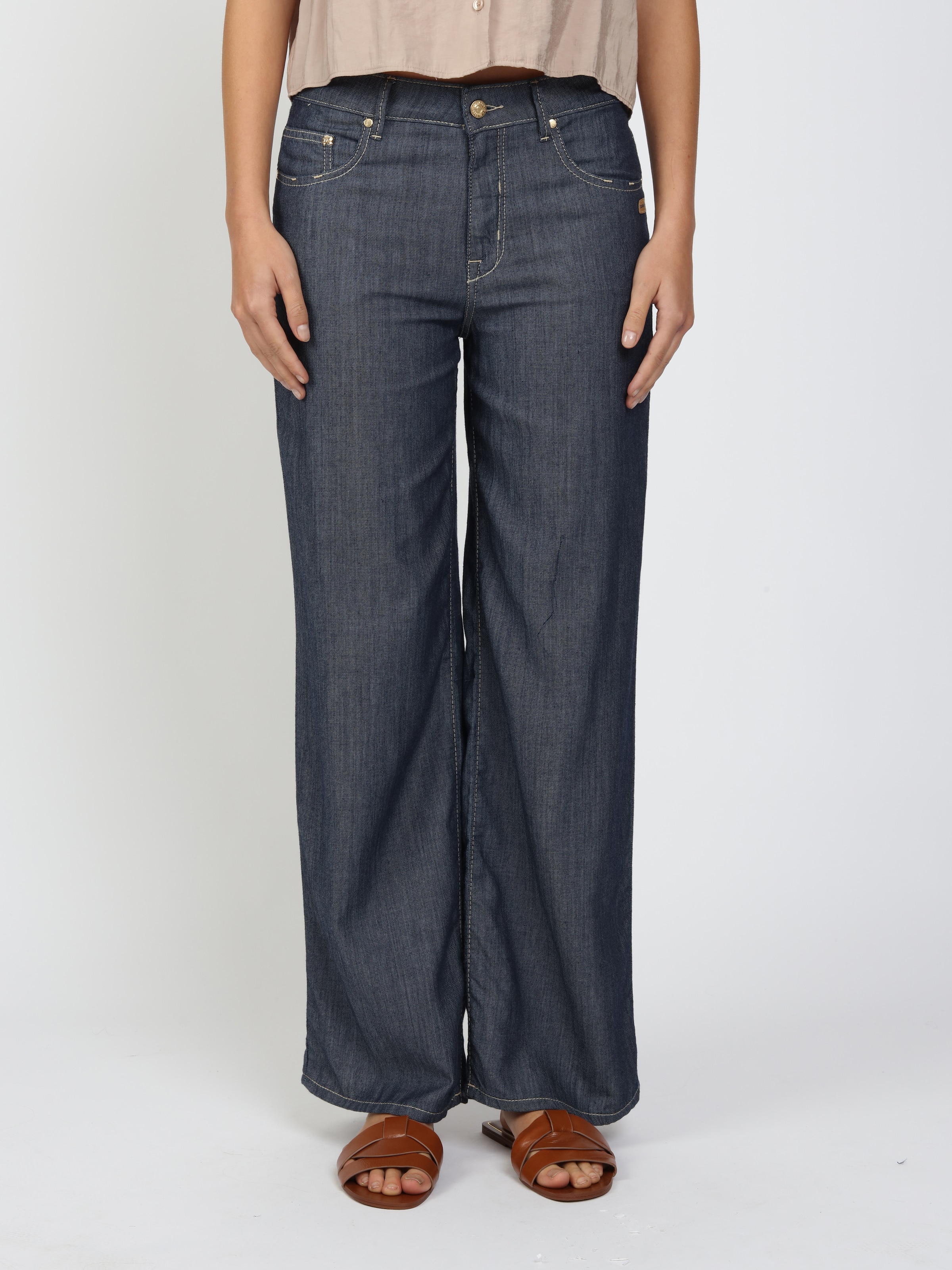 GANG Jeans large »94CARLOTTA« denim clair, avec lyocell