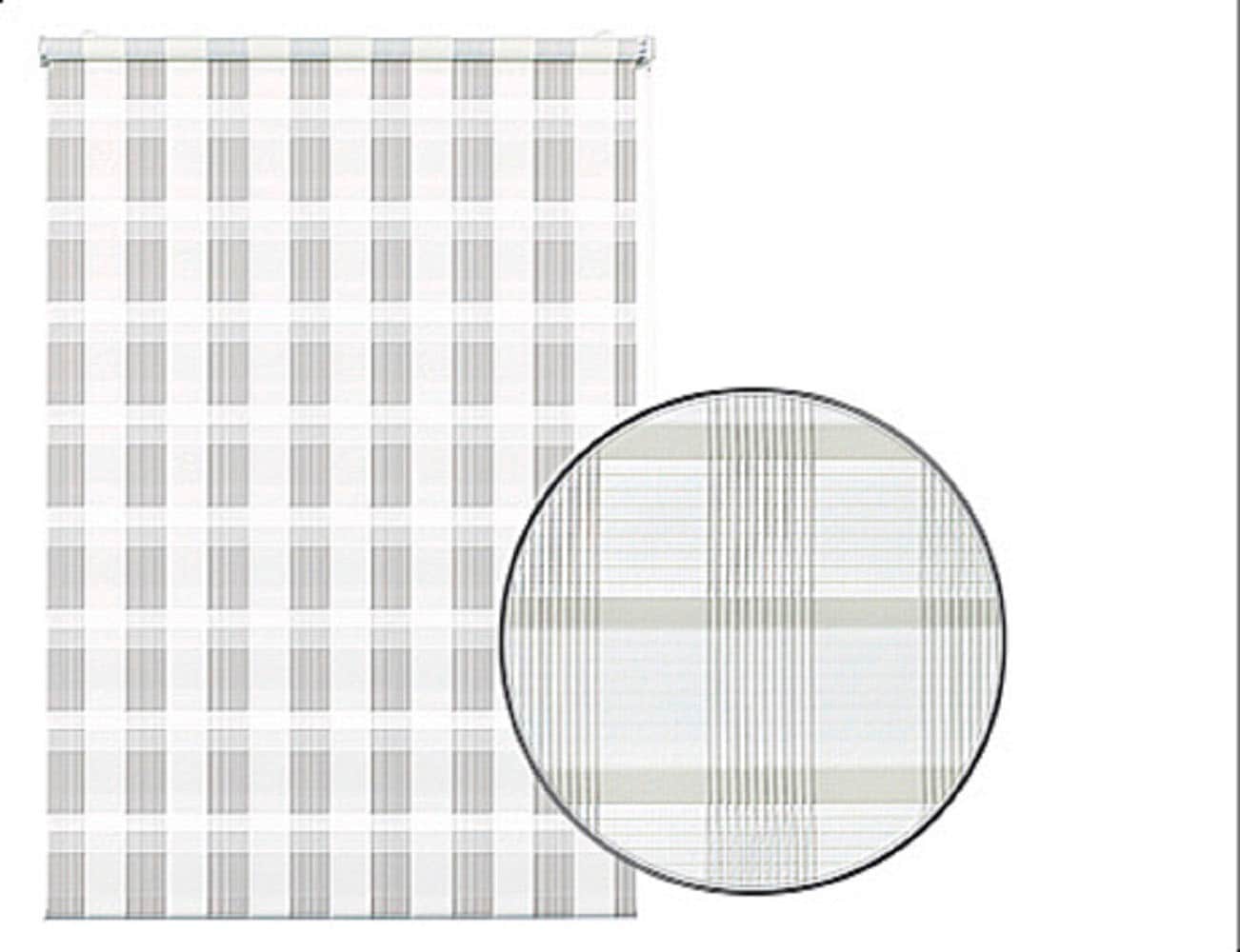 GARDINIA Store à tirage latéral »Mini Doppelrollo Karo« Lichtschutz mit Bohren/ohne Bohren freihängend segmentweise gewebter Stoff