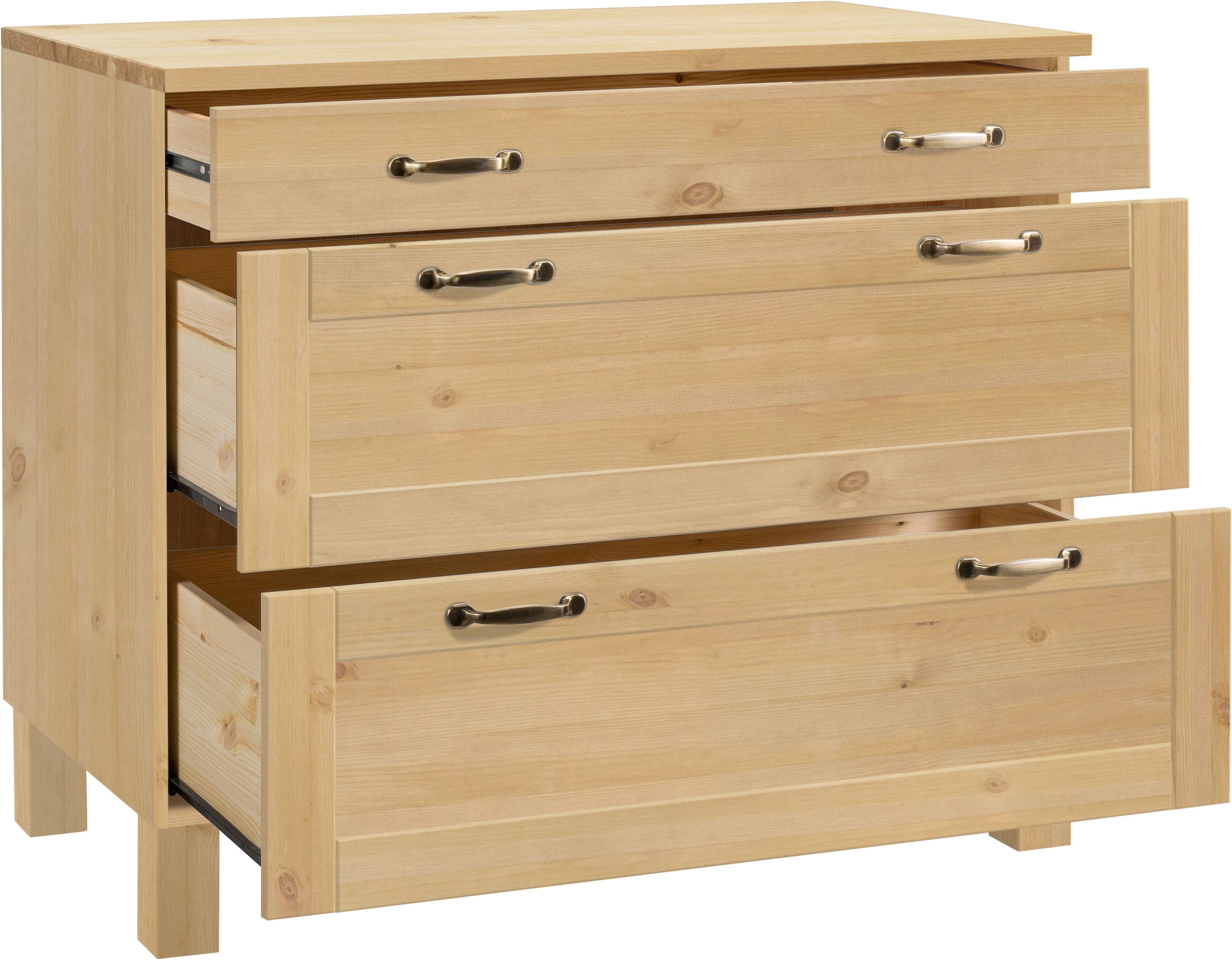 Home affaire Armoire basse »Alby« largeur 100 cm, 3 tiroirs