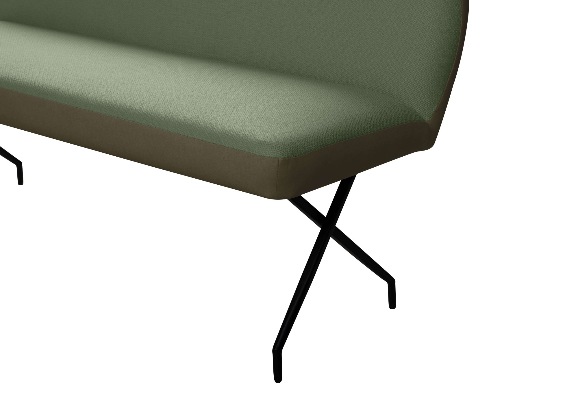 GOODproduct Banc »Bruna Esszimmerbank, Bank, Küchenbank, Polsterbank« Mattschwarzes Metallgestell, 2-Stoff-Design, Wellenfederung im Sitz