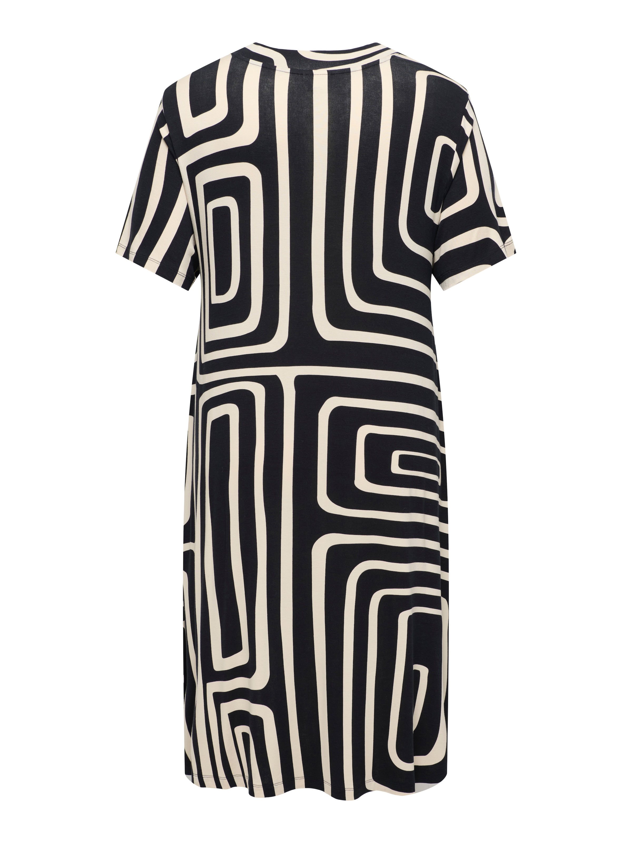 ONLY CARMAKOMA Robe t-shirt »CARFYRLA LIFE S/S V-NCK BLK AOP DRE NOOS« robe d'été, jersey doux et fluide