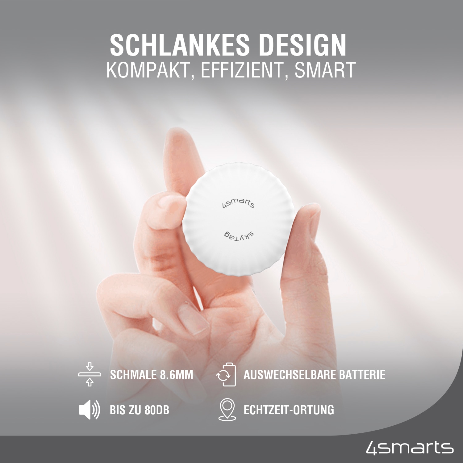 4smarts Traceur GPS »Standort-Finder SkyTag Slim 2er Set« Multi-Pack AirTag Alternative Wo ist? Find My Mfi-zertifiziert