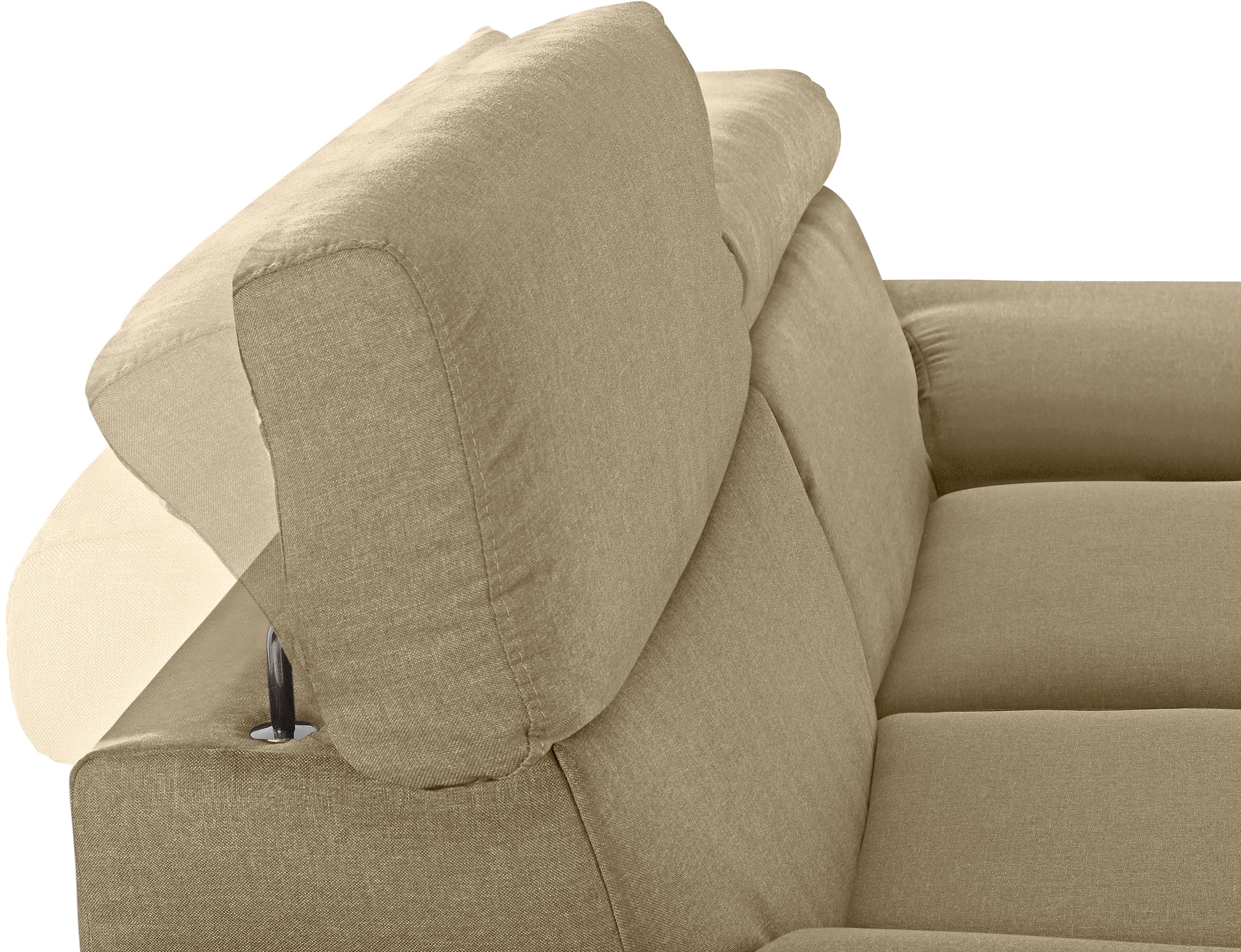 DOMO collection 2,5-Sitzer »Mira inklusive Kopfteilverstellung für mehr Wohlfühlkomfort« elegant und modern, komfortabel, frei im Raum stellbar