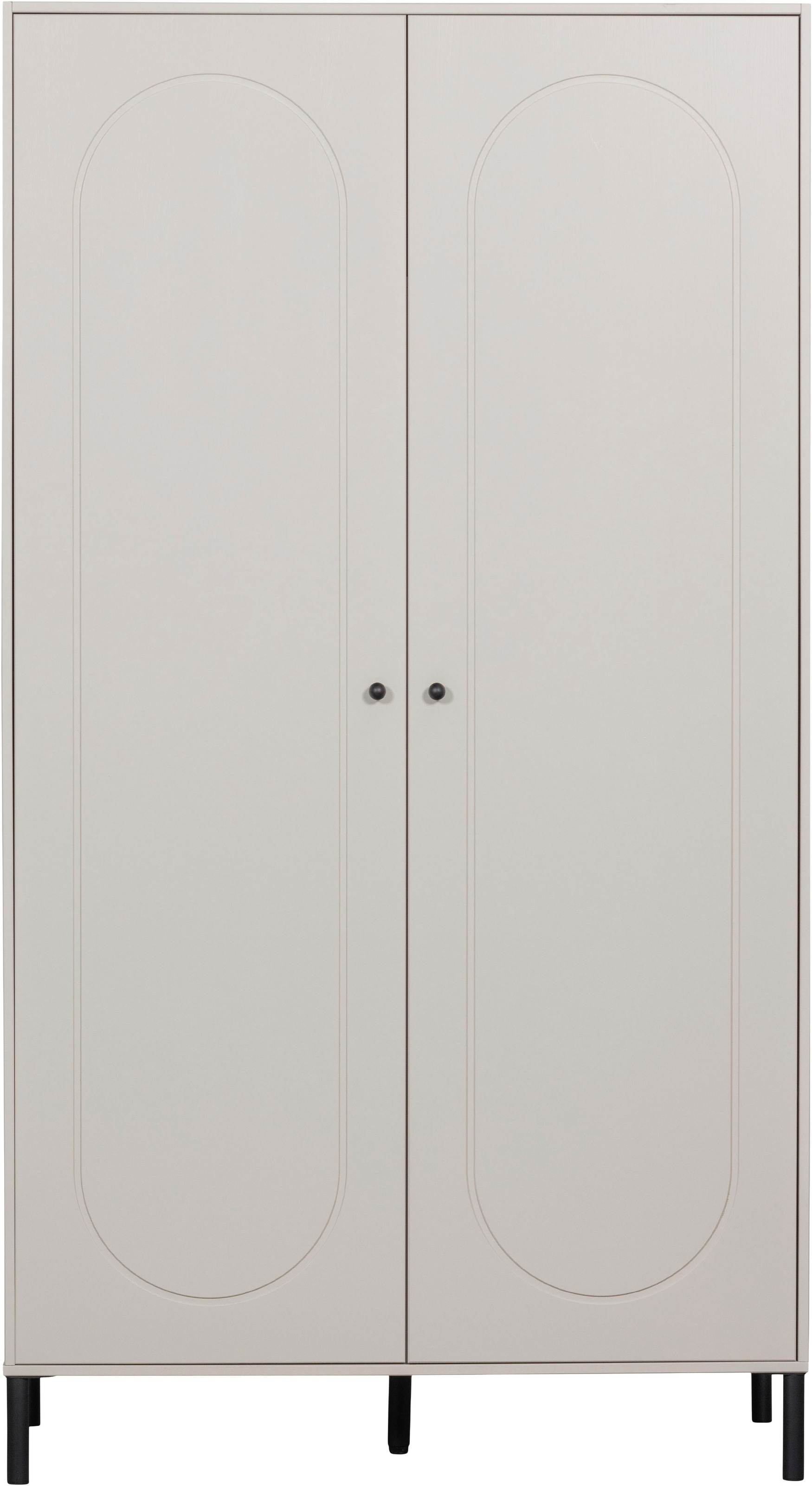 WOOOD Armoire vestiaire »Xina mit geschliffener Oberfläche und HDF-Rückwand (2-türig)« FSC® pin massif, pied de 15 cm, zone suspendue et allongée