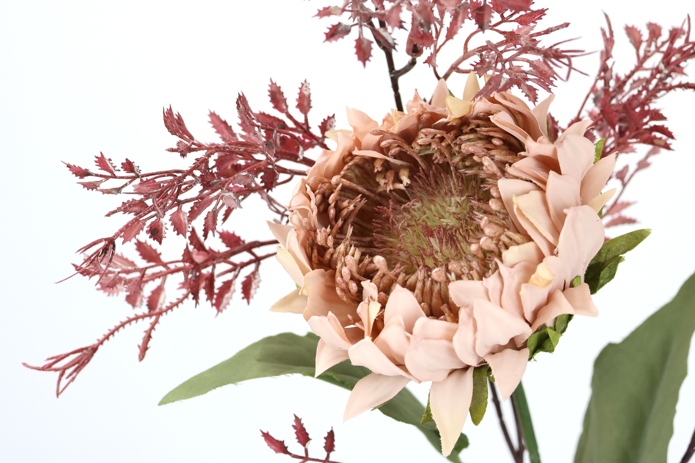 I.GE.A. Kunstblumenstrauss »Kunstblumen Set Artischocke« 2er Set Artischockenzweig mit Dekozweig 70cm Kunstpflanze Seidenblume