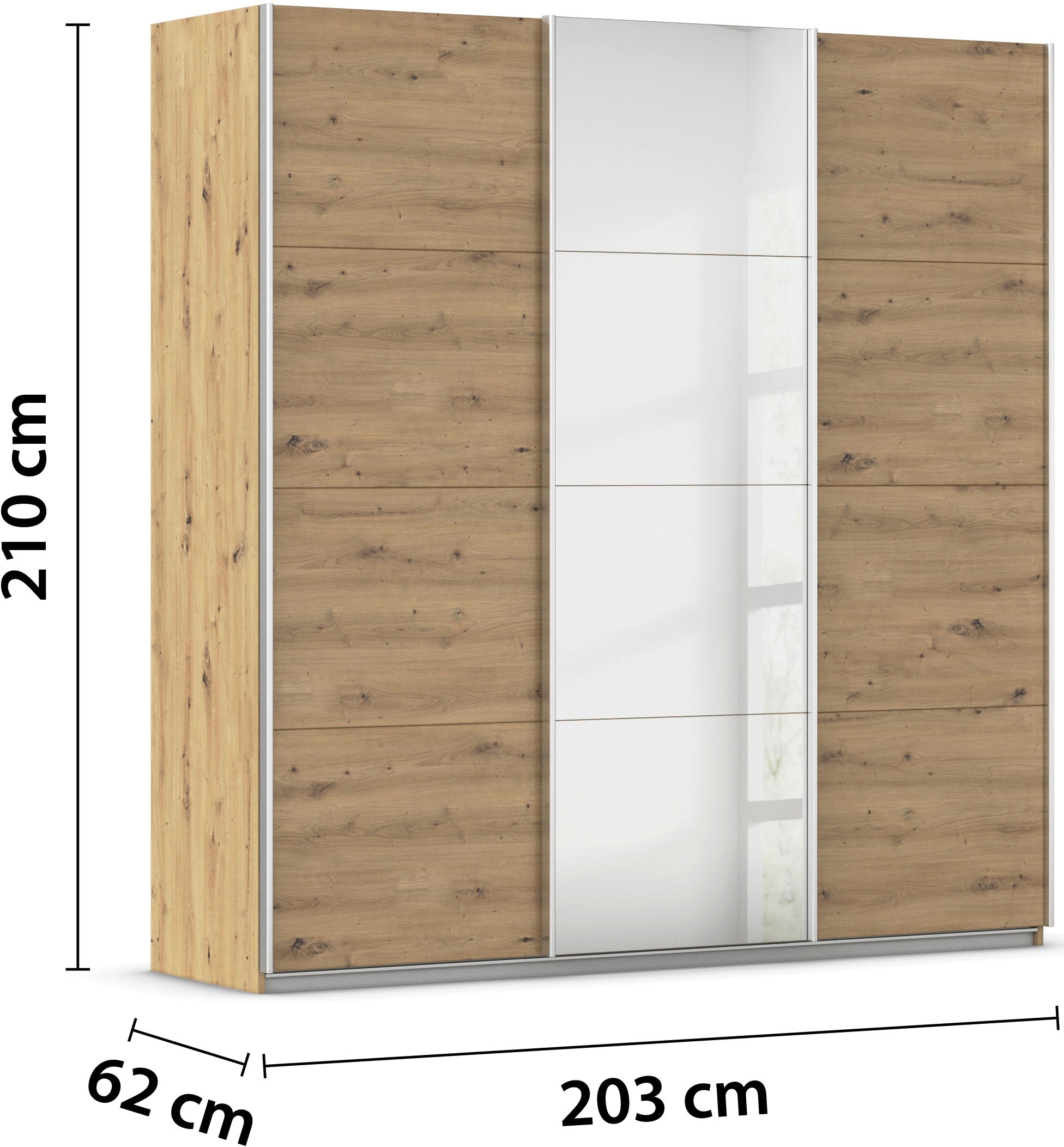 GOODproduct Armoires à vêtements »Mehrzweckschrank Aktenschrank Möbel Mietswohnung Schlafzimmer TOMA« Largeurs 203/271/315/360 cm, hauteurs 210/229 cm,  incl. insert d'étagère ainsi que des étagères supplémentaires MADE IN GERMANY