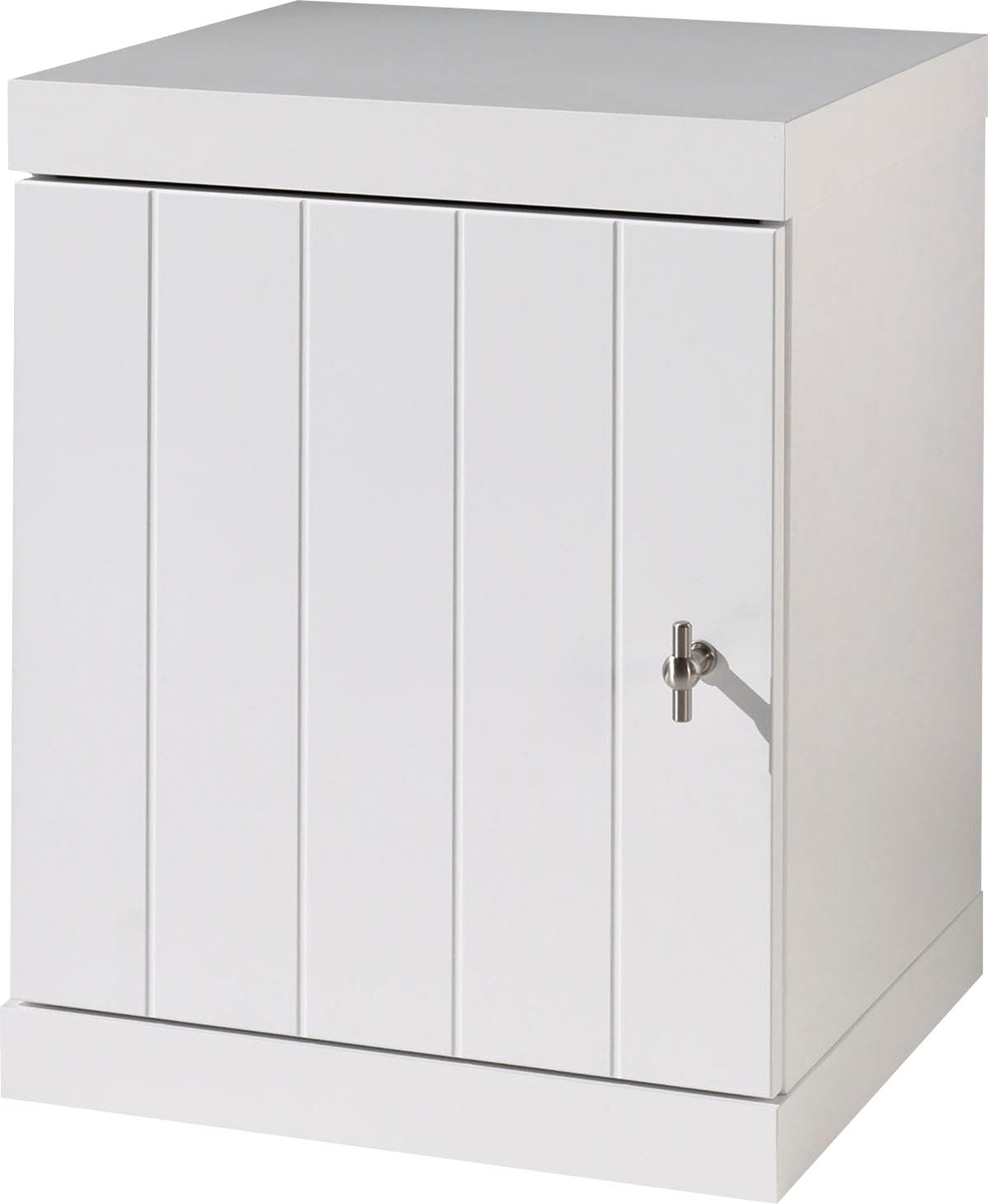 Vipack Nachtschrank Made in Europe,  Nachtkonsole rechts oder links anstellbar, mit 1 Drehtür, Ausf. Weiss