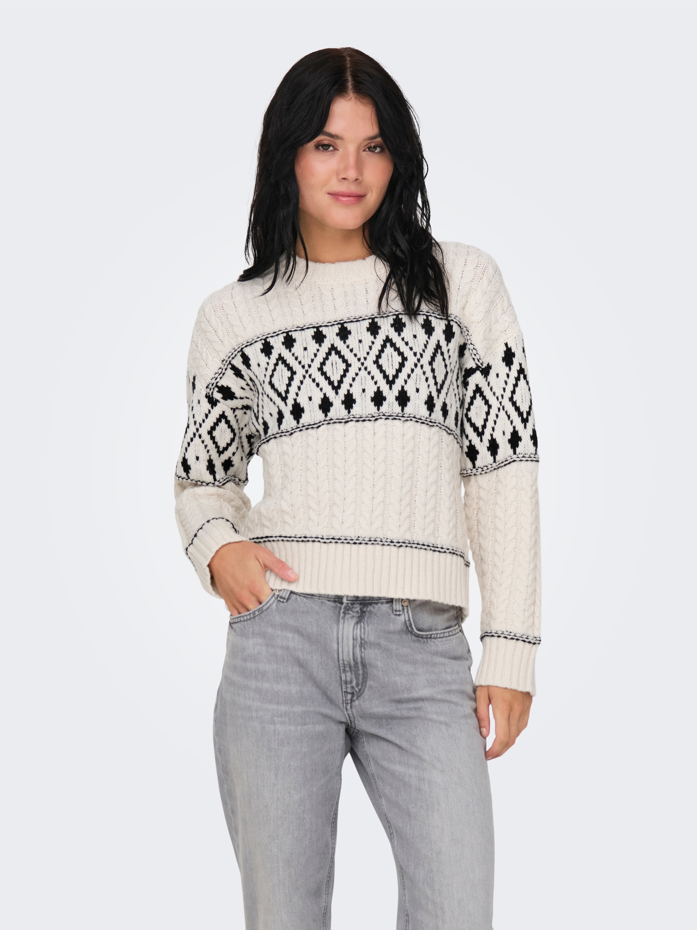 ONLY Strickpullover »ONLMARENT L/S PULLOVER KNT NOOS«, mit Strickmuster
