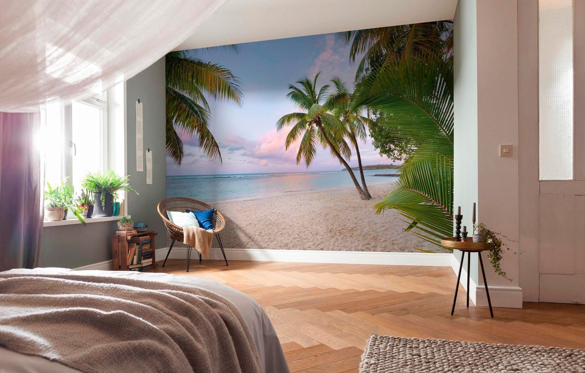 Komar Papier peint intissé »Digitaldruck Vlies -  Paradise Morning - Grösse 400 x 250 cm« imprimé Wohnzimmer, Schlafzimmer