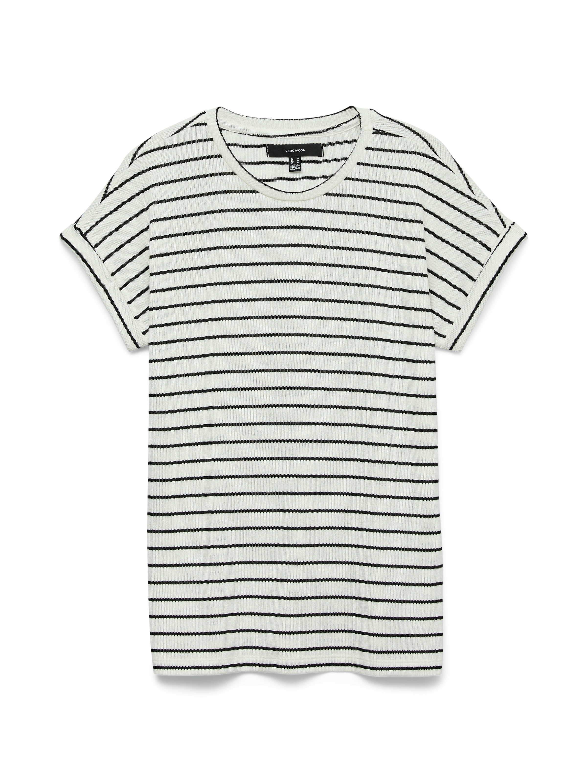 Vero Moda Kurzarmpullover »VMBRIANNA SS O-NECK PULLOVER BOO  REP« mit Umschlagsaum am Kurzarm