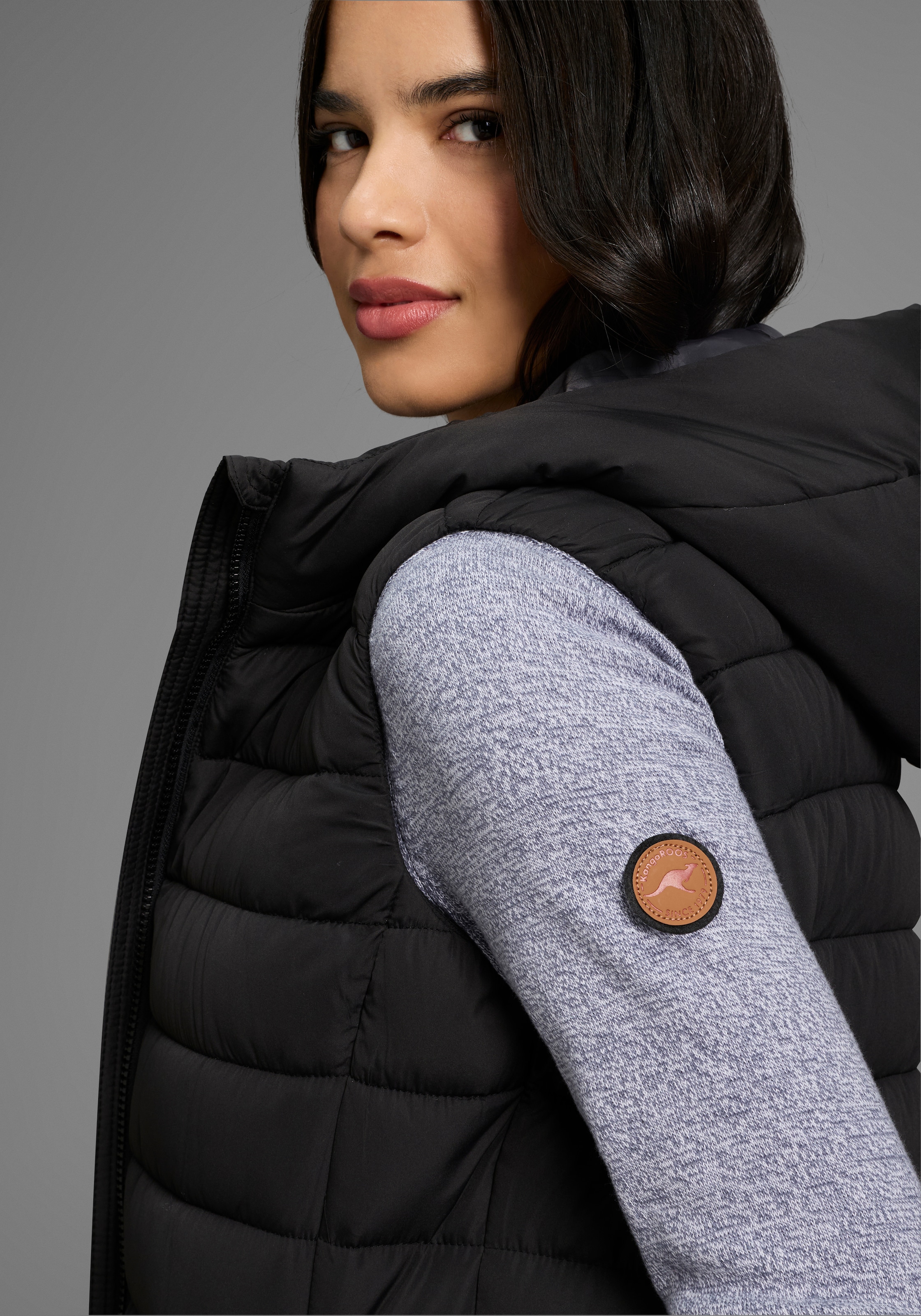 KangaROOS Gilet long Wattiert, mit Reissverschluss-Schlitzen