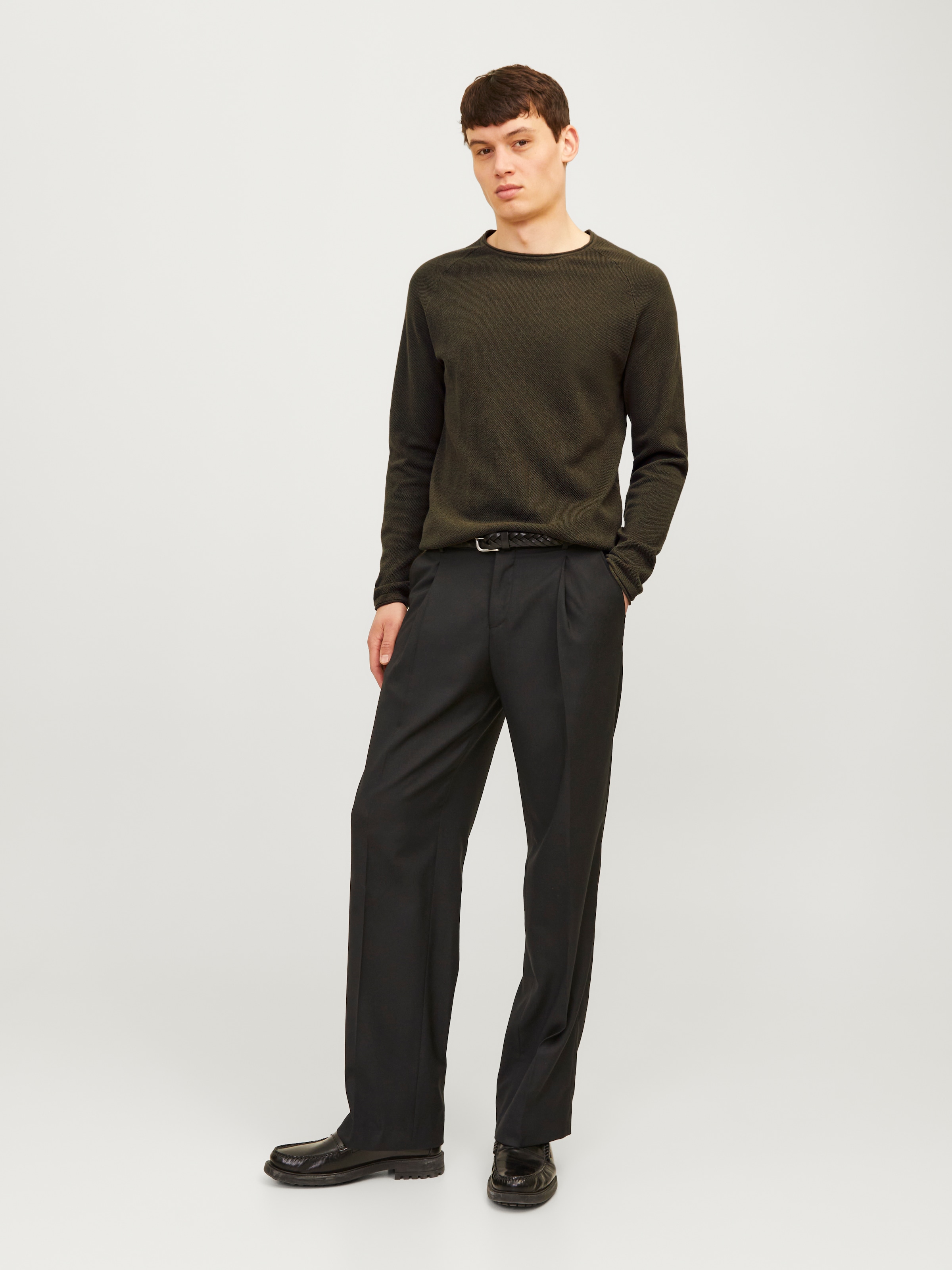 Jack & Jones Pull à col rond »JJEHILL Pullover mit angenehmem Tragegefühl« Modisch, schmal, Baumwolle, Rundhals