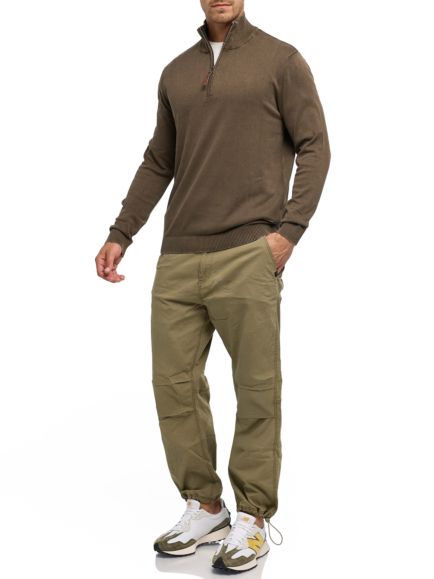Indicode Troyer »INArkmill ½ zip« coton, coupe régulière