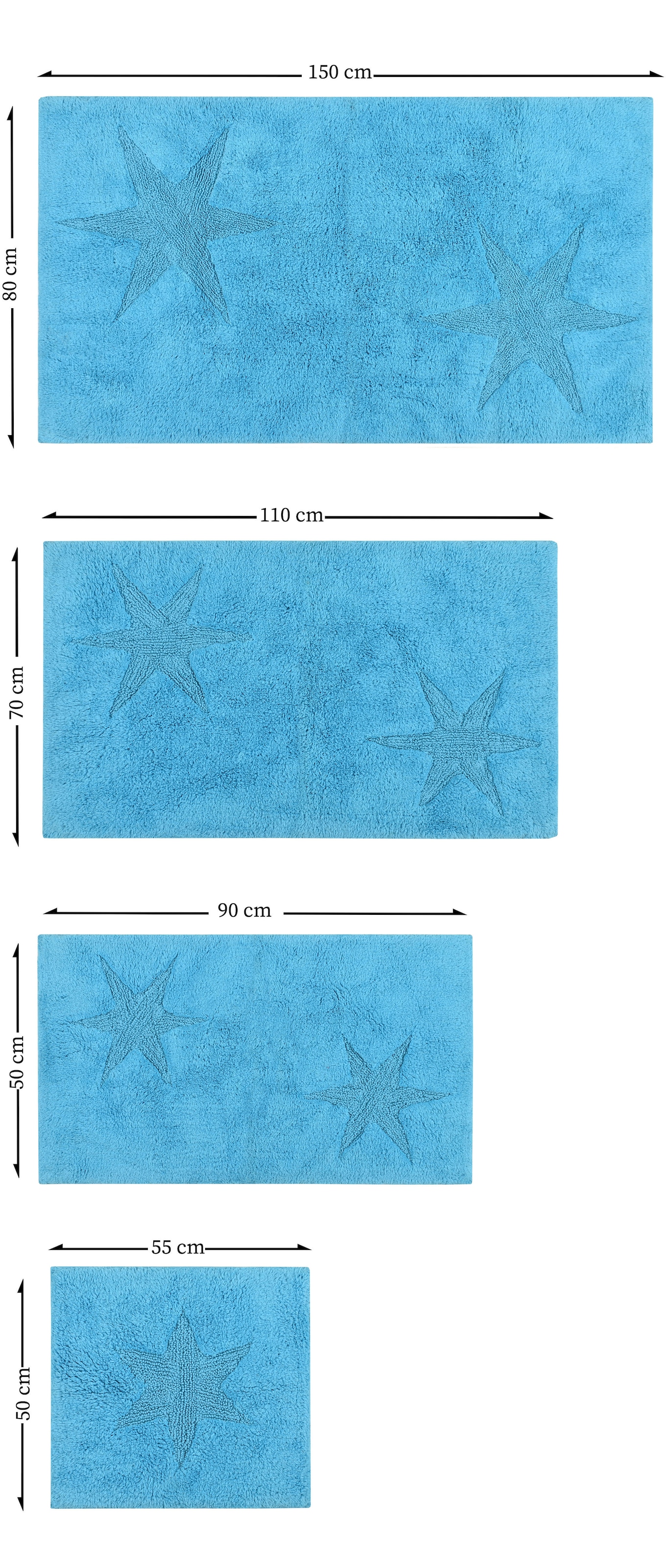 andas Badematte »Marie« Höhe 13 mm rutschhemmend beschichtet fussbodenheizungsgeeignet | strapazierfähig Badteppich, Stern Motiv, Hoch-Tief-Struktur, auch als Set