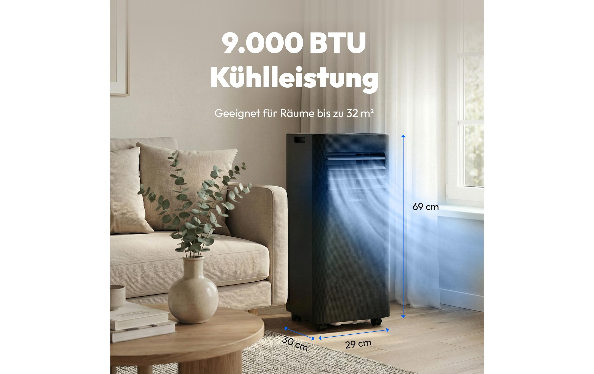 Medion® Klimagerät »E902 (MD 100137) 340 m³« Smarte mobile Klimaanlage mit App-Steuerung