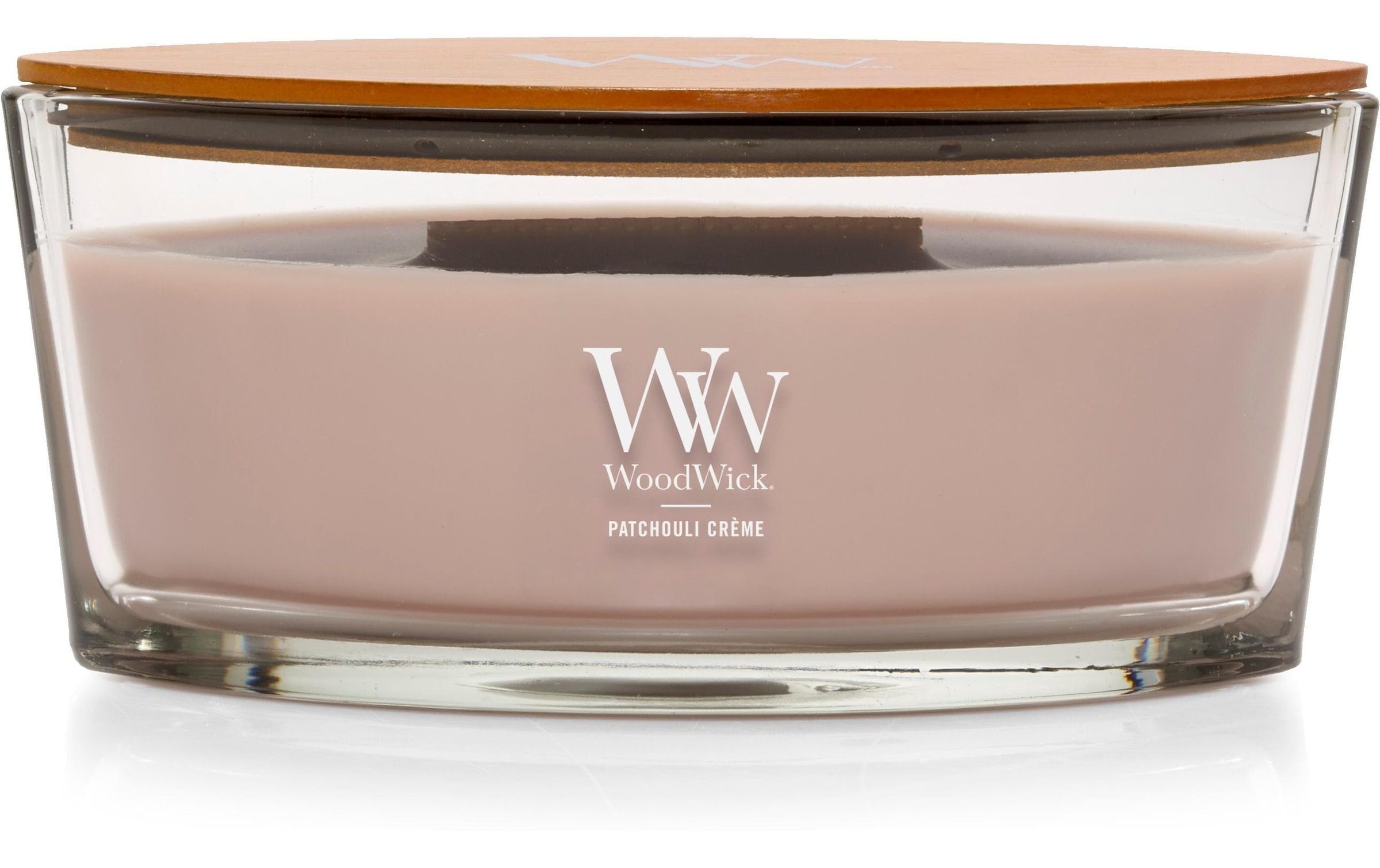 Woodwick Bougie parfumée »Patchouli Crème Ellipse«