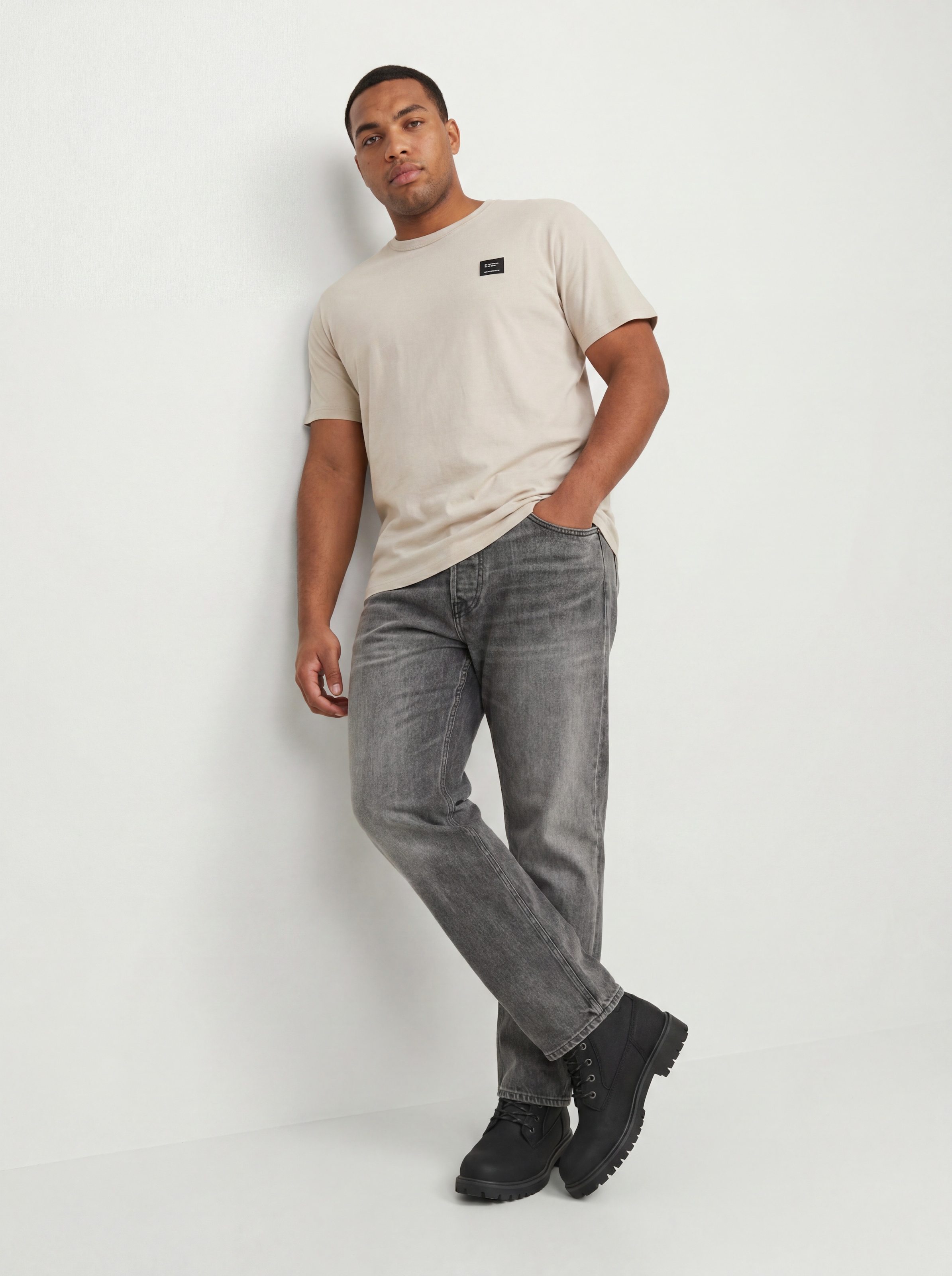 Jack & Jones PlusSize T-shirt »JJCLEVELAND TEE SS CREW NECK PLS« coton, coupe régulière