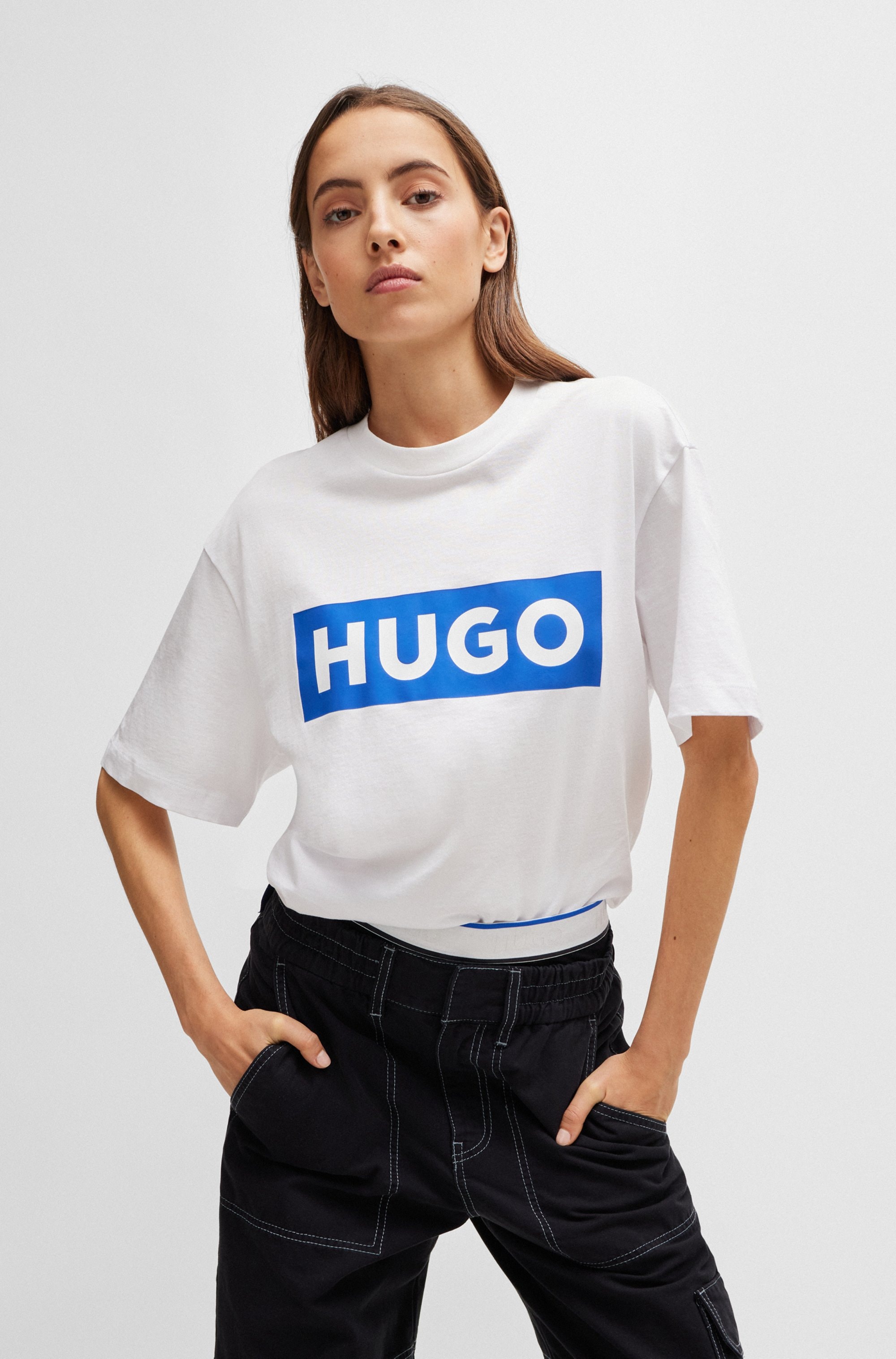 HUGO T-Shirt »Nico« mit grossem Logo-Print, Unisex