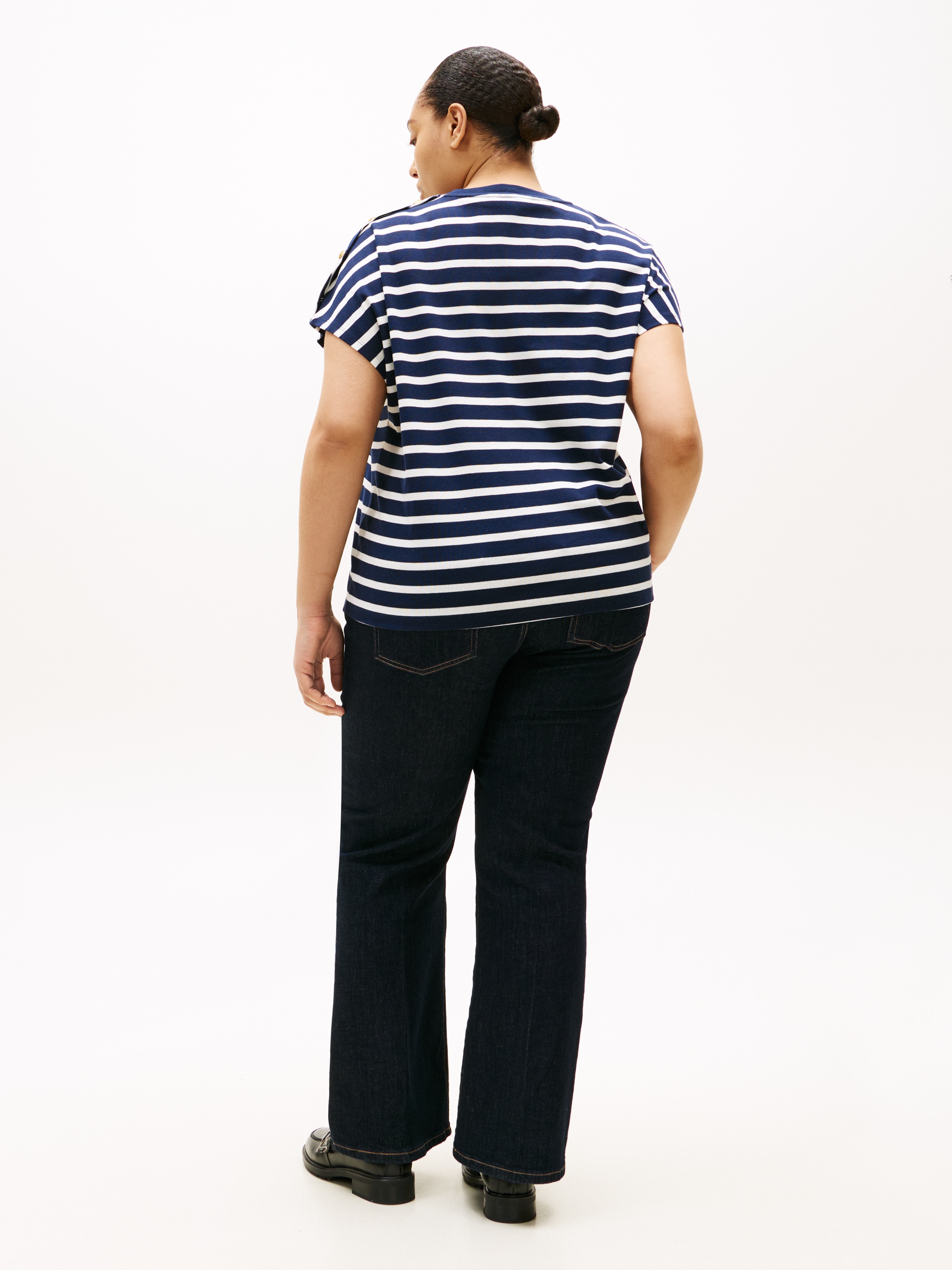 Tommy Hilfiger Curve T-shirt à manches courtes »CRV GOLD BUTTON SS TEE« in grossen Grössen