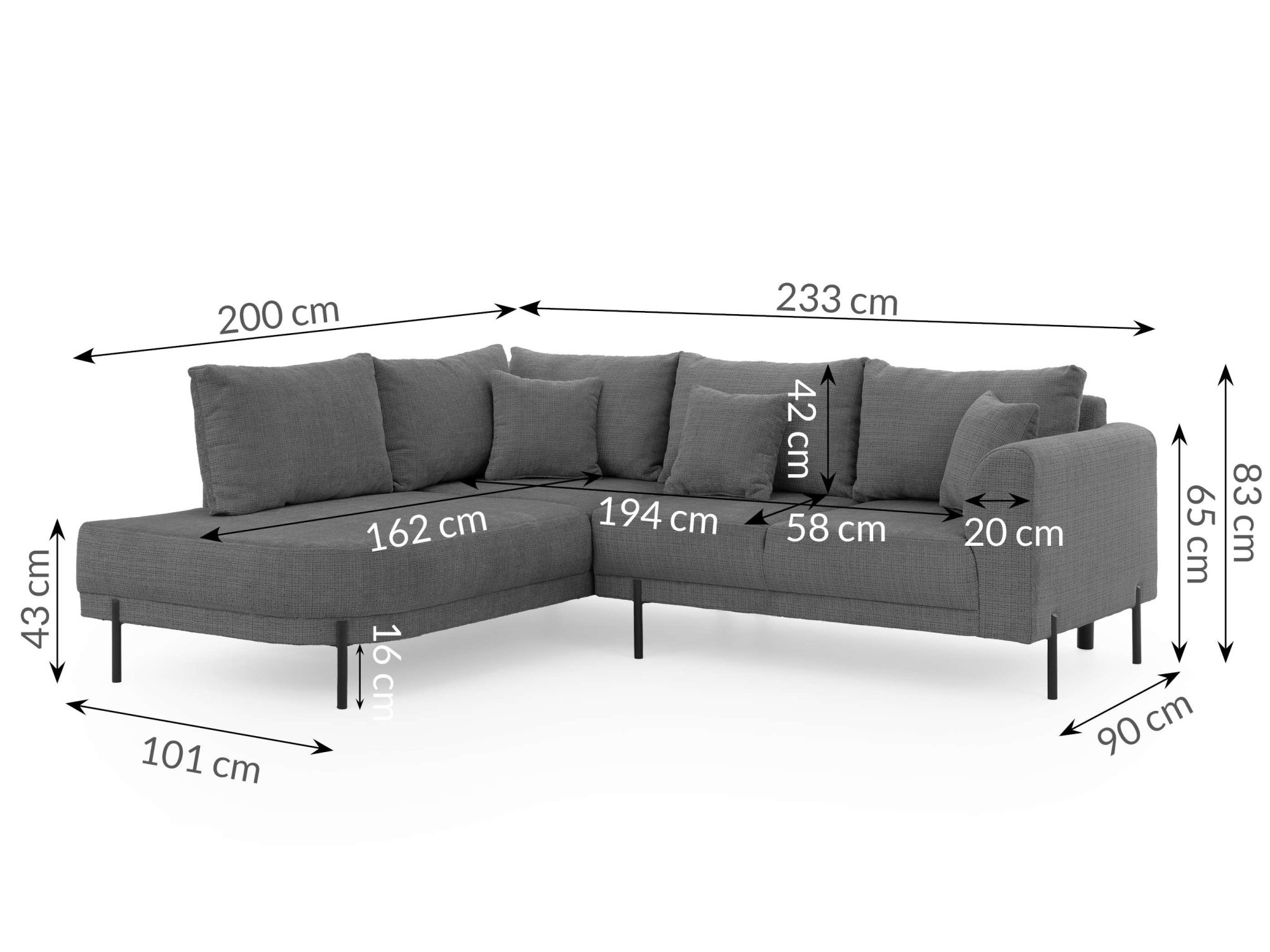 Home affaire Canapé d'angle »NELLIA L-Form mit Ottomane rechts oder links bestellbar, Breite 231 cm« enthält 5 Rückenkissen, angenehmen Sitzkomfort, belastbar bis 480kg