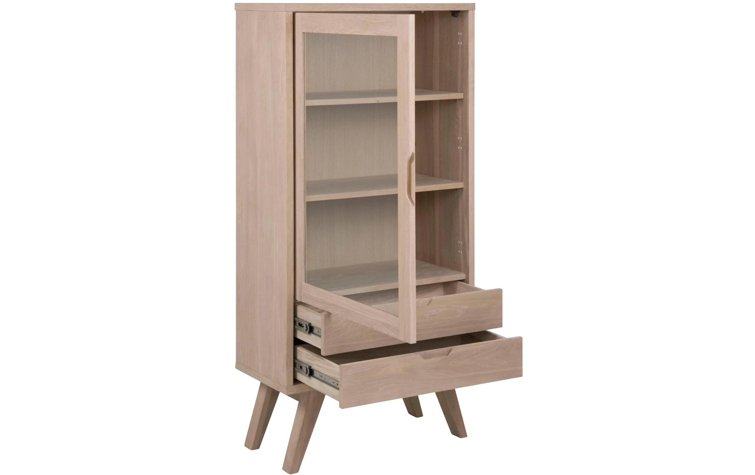 AC Design Vitrine »A-Line« Schrank, Glastür, 2 Einlegeböden, 2 Schubladen, in mehr Variationen