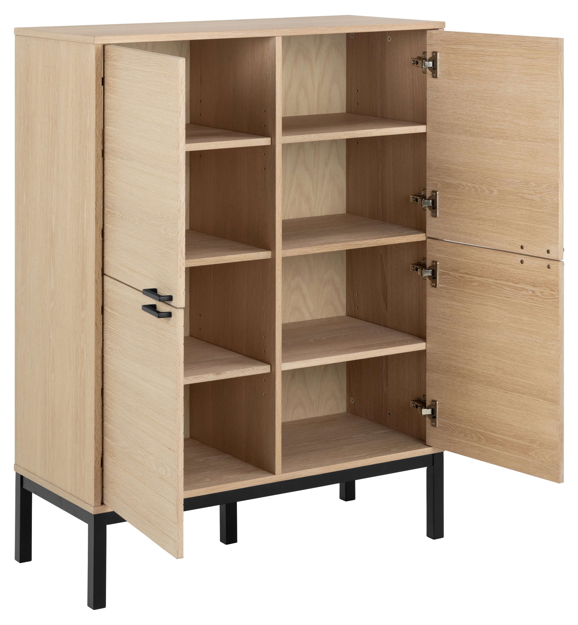ACTONA GROUP Buffet »Kensington« armoire, 4 portes et 6 étagères chêne blanc pigmenté, 91x40x120cm