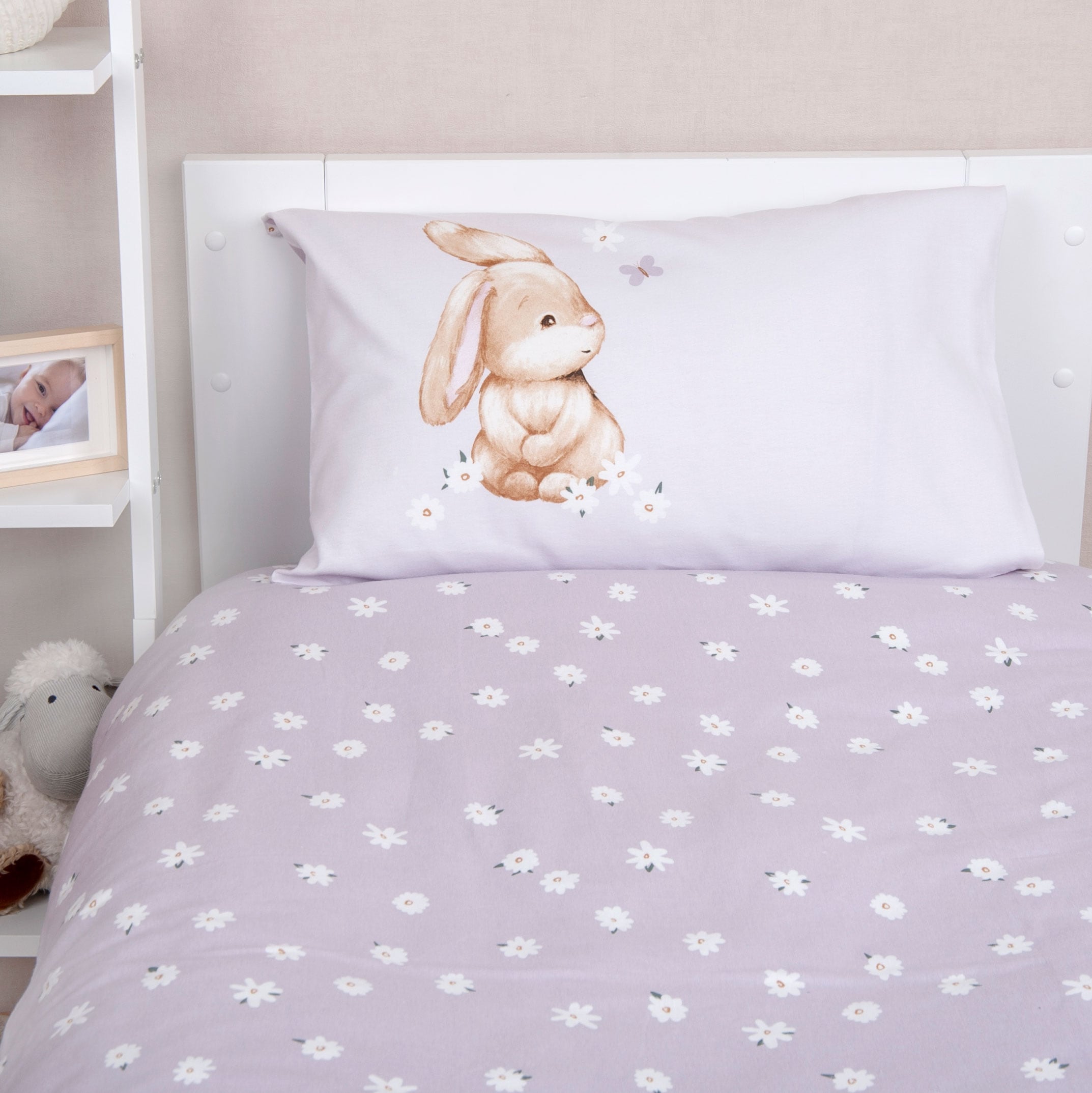 Baby Best Linge de lit pour bébé »BabyBest Flower Bunny« 2 cuis linge de lit en flanelle