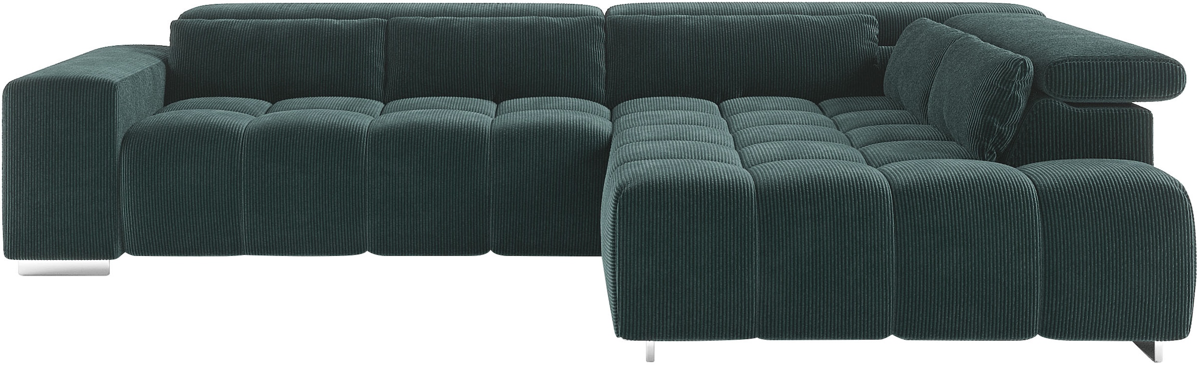 COTTA Ecksofa »Orion L-Form« mit Kopfteilverstellung & 5 Nierenkissen