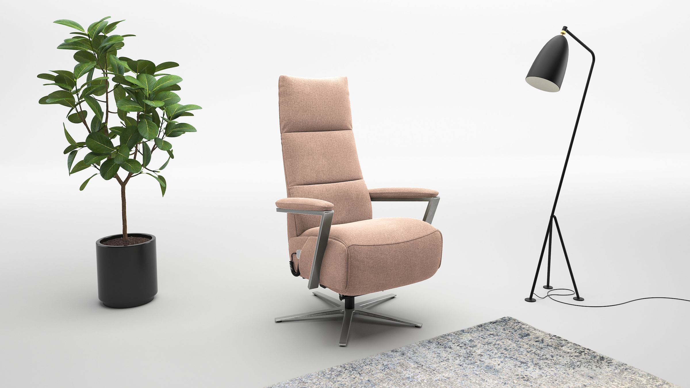 sit&more TV-Sessel »Vario Comfort, inkl. Kopfteilverstellung & 360° Drehfunktion« mit Gasdruck, Höhe der Armlehnen 62cm