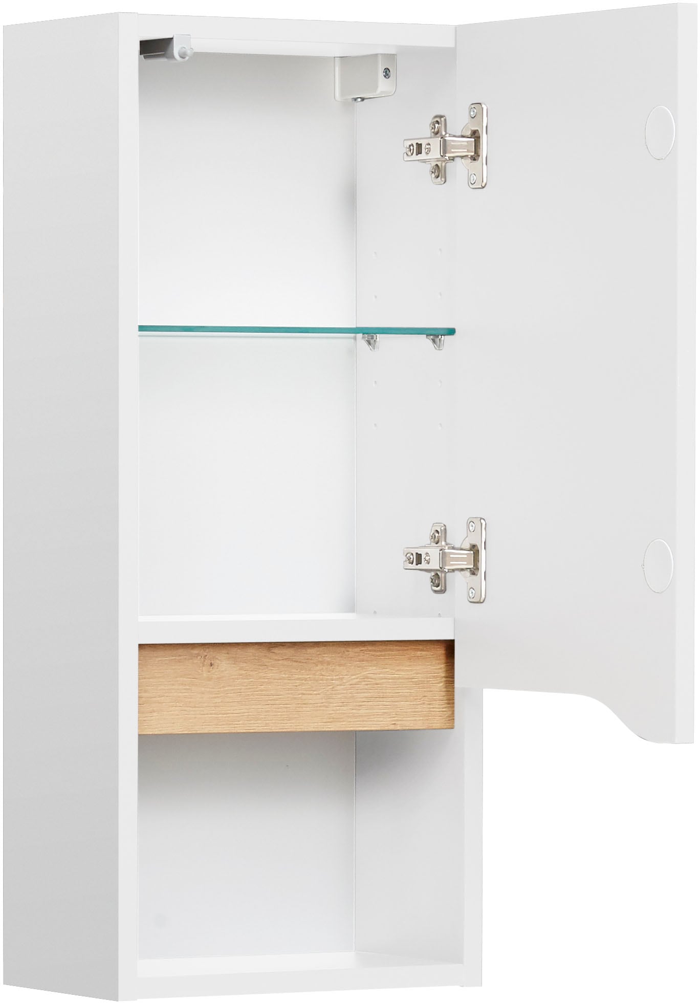 Saphir Armoire suspendue »Quickset Wand-Badschrank 30 cm breit mit 1 Tür, 1 offenes Fach« Armoire suspendue de salle de bain avec amortisseur de porte, sans poignée
