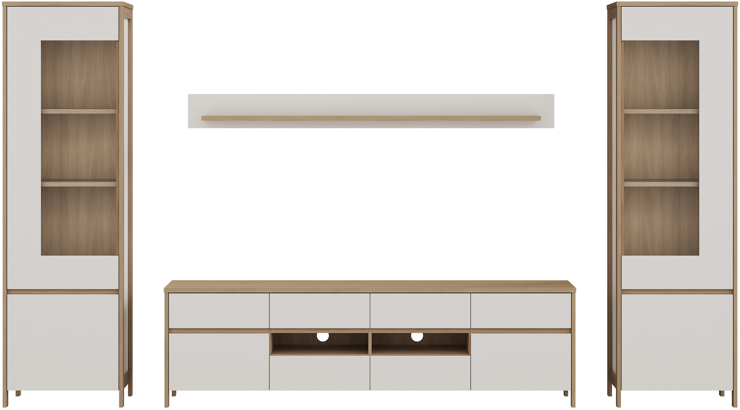 Home affaire Wohnwand »Stranda, moderne Anbauwand, Komplettset im Scandi-Style« 4 Stk. tlg.