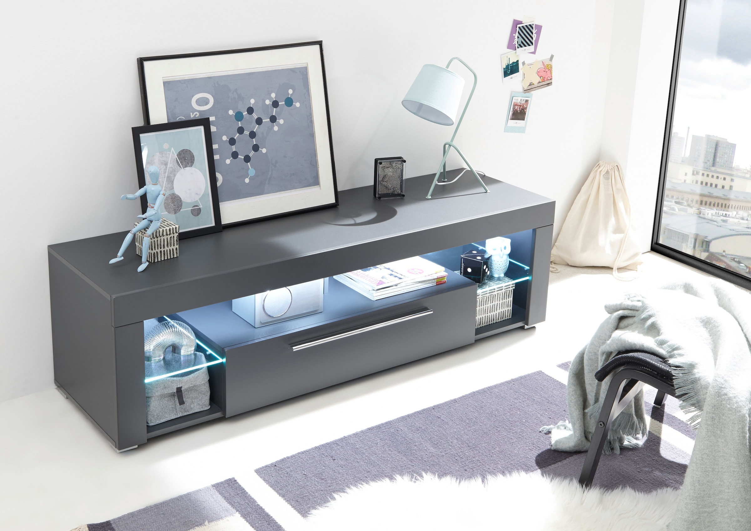 Stolkom TV-Schrank »Goal« Oberboden bis 25 kg belastbar, 1 Klappe mit Griff