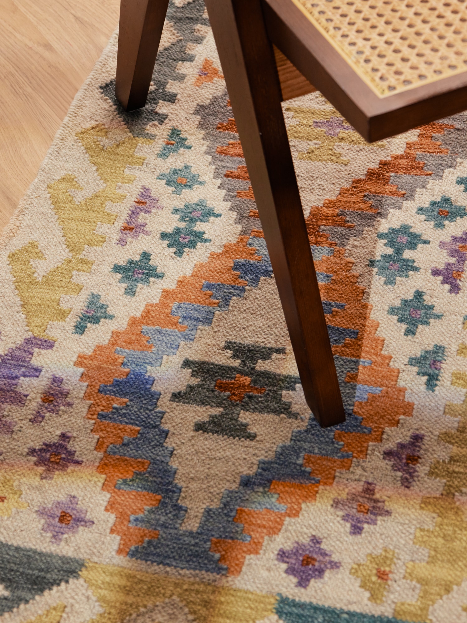 HANSE Home Teppich »Kelim Oasis« rechteckig 3 mm Höhe Wolle, Baumwolle, Natur, Handgewebt, orientalisch, Boho, traditionell