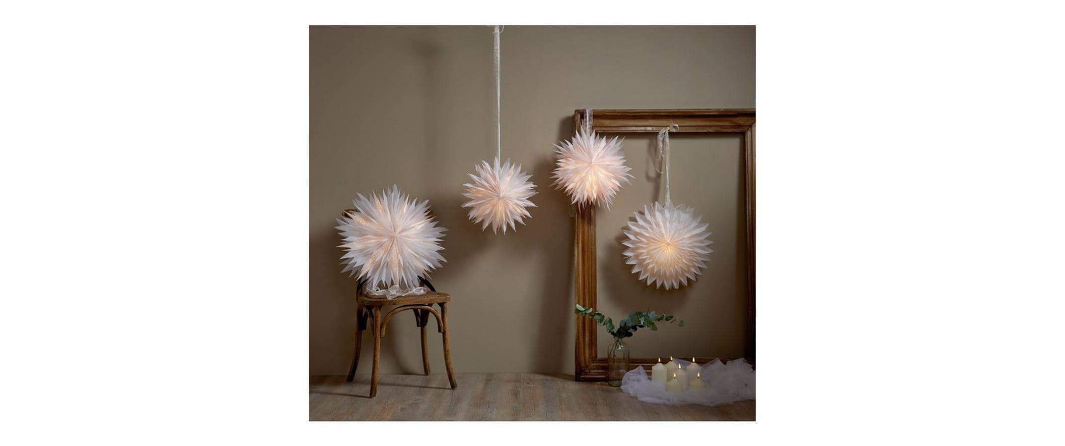 Parforce Traditional Hunting Étoile LED »Papierstern Dis, Ø 45 cm« blanc chaud